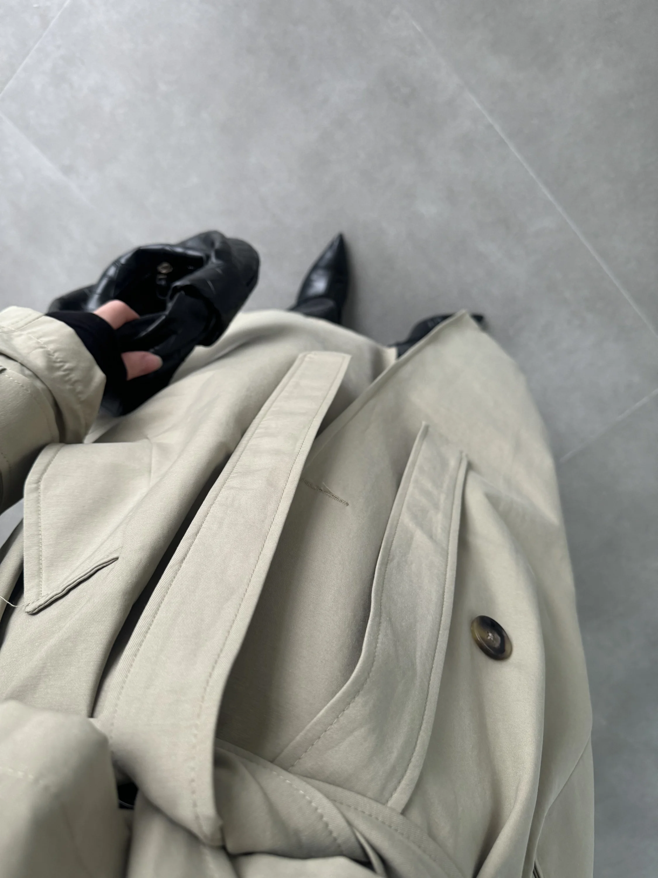 Cool Oversize Premium Yeşil Kuşaklı Trençkot