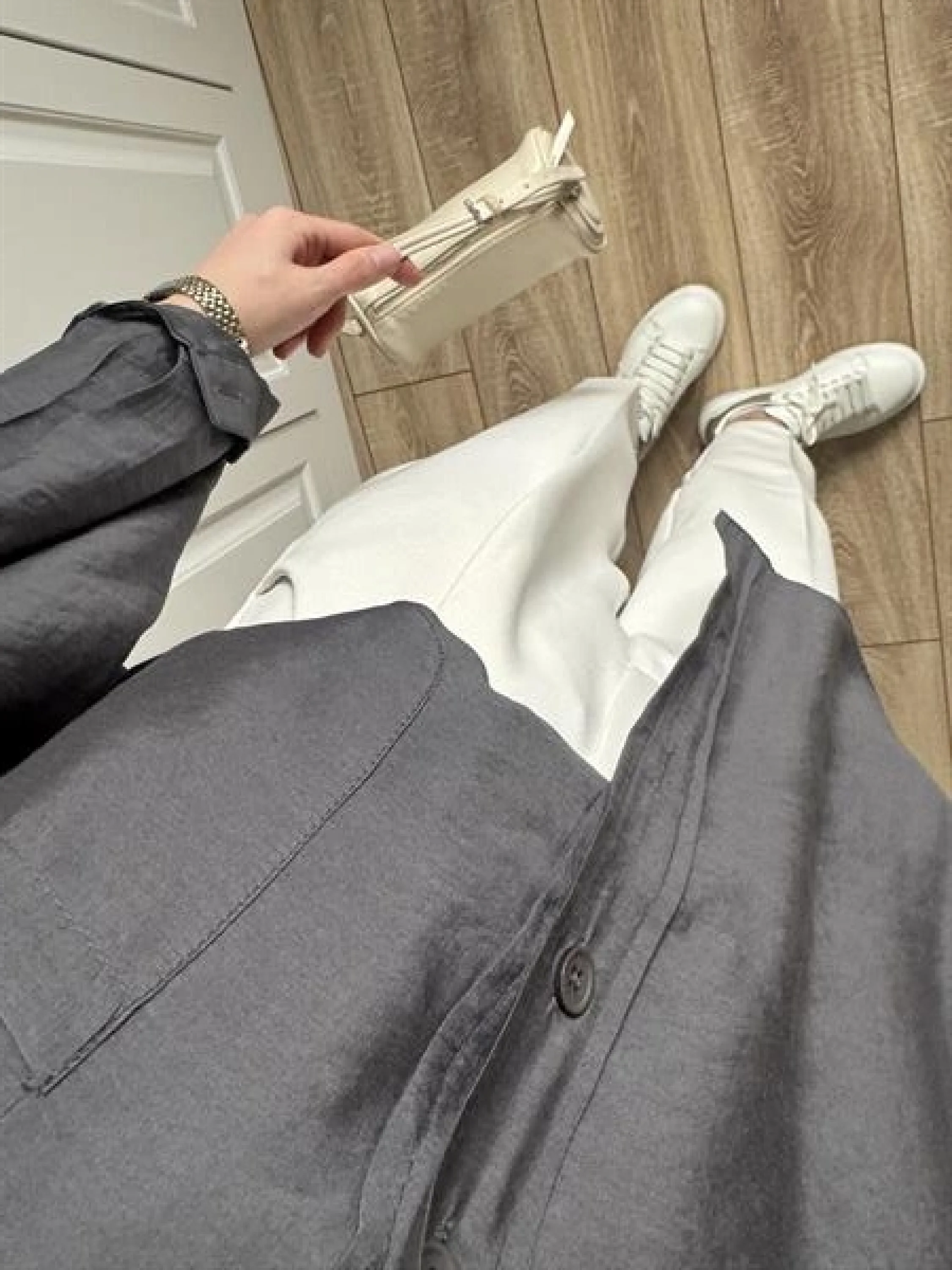 Antrasit Oversize Tensel Gömlek