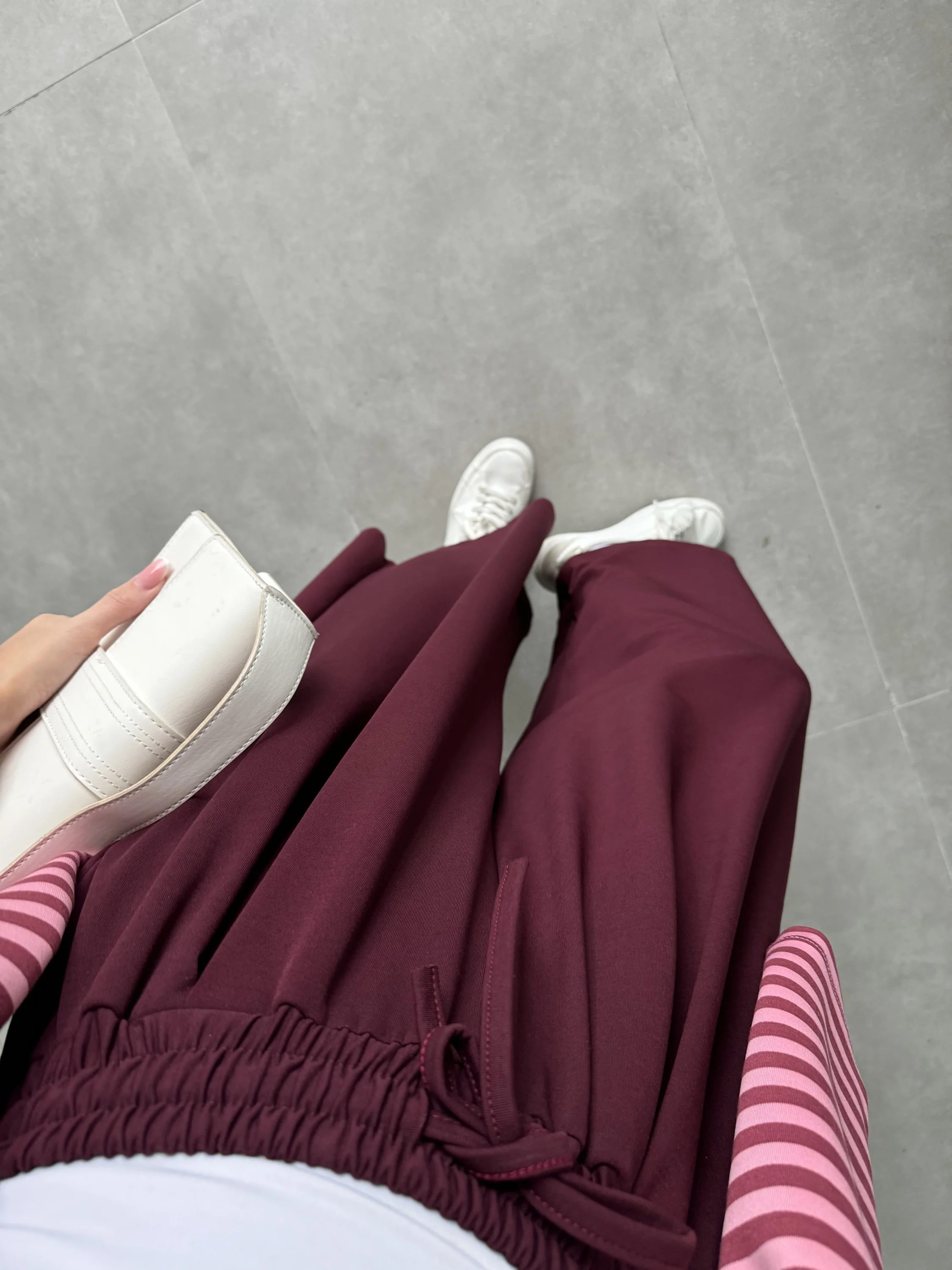 Beca Oysh Kumaş Basic Bordo Pantolon
