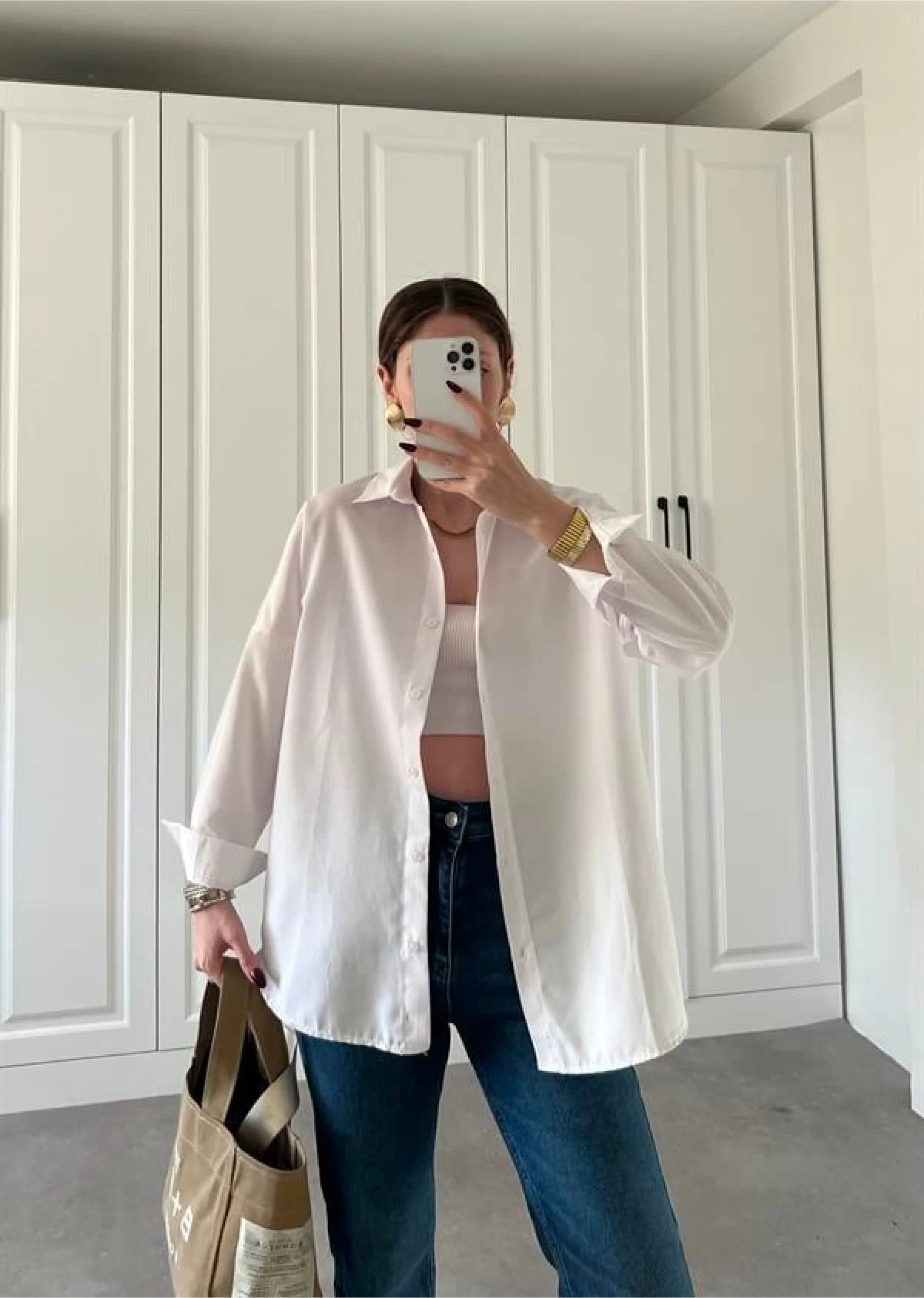 Beyaz Basic Poplin Gömlek