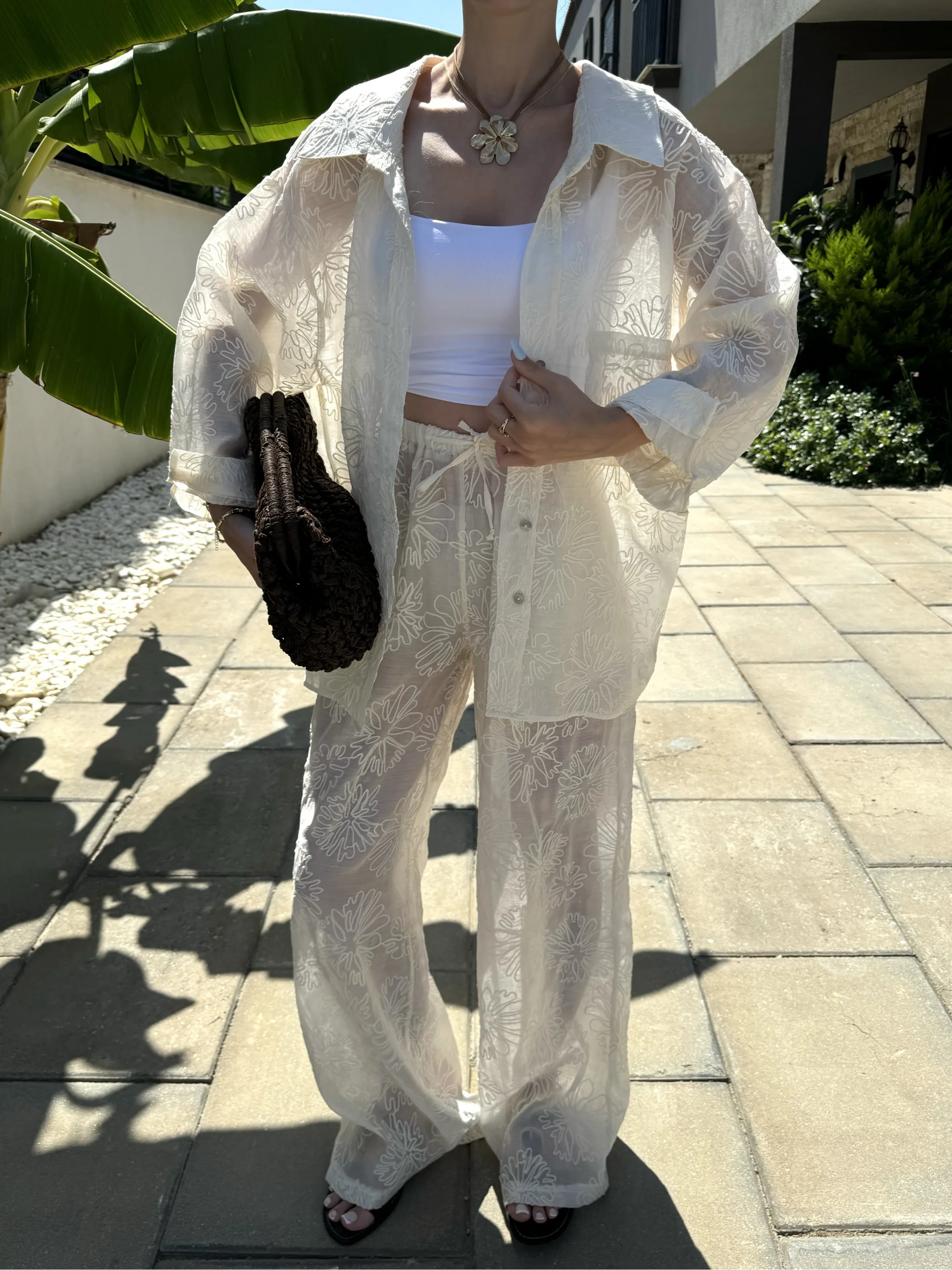 Bohem Nakışlı Oversize Takım