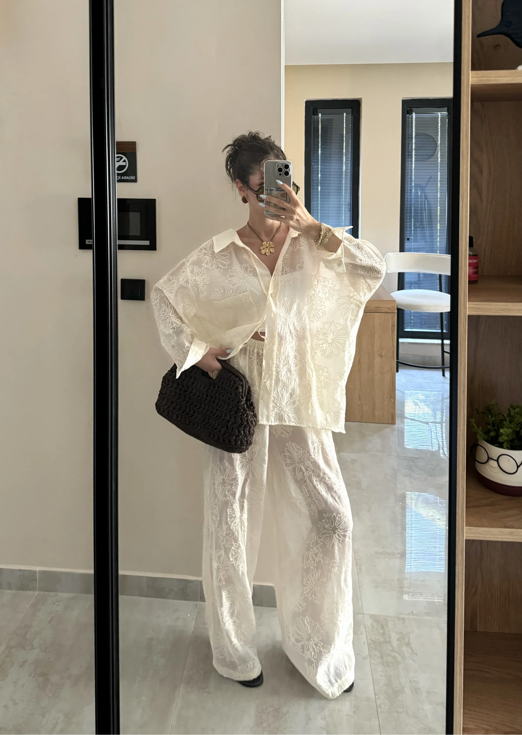 Bohem Nakışlı Oversize Takım