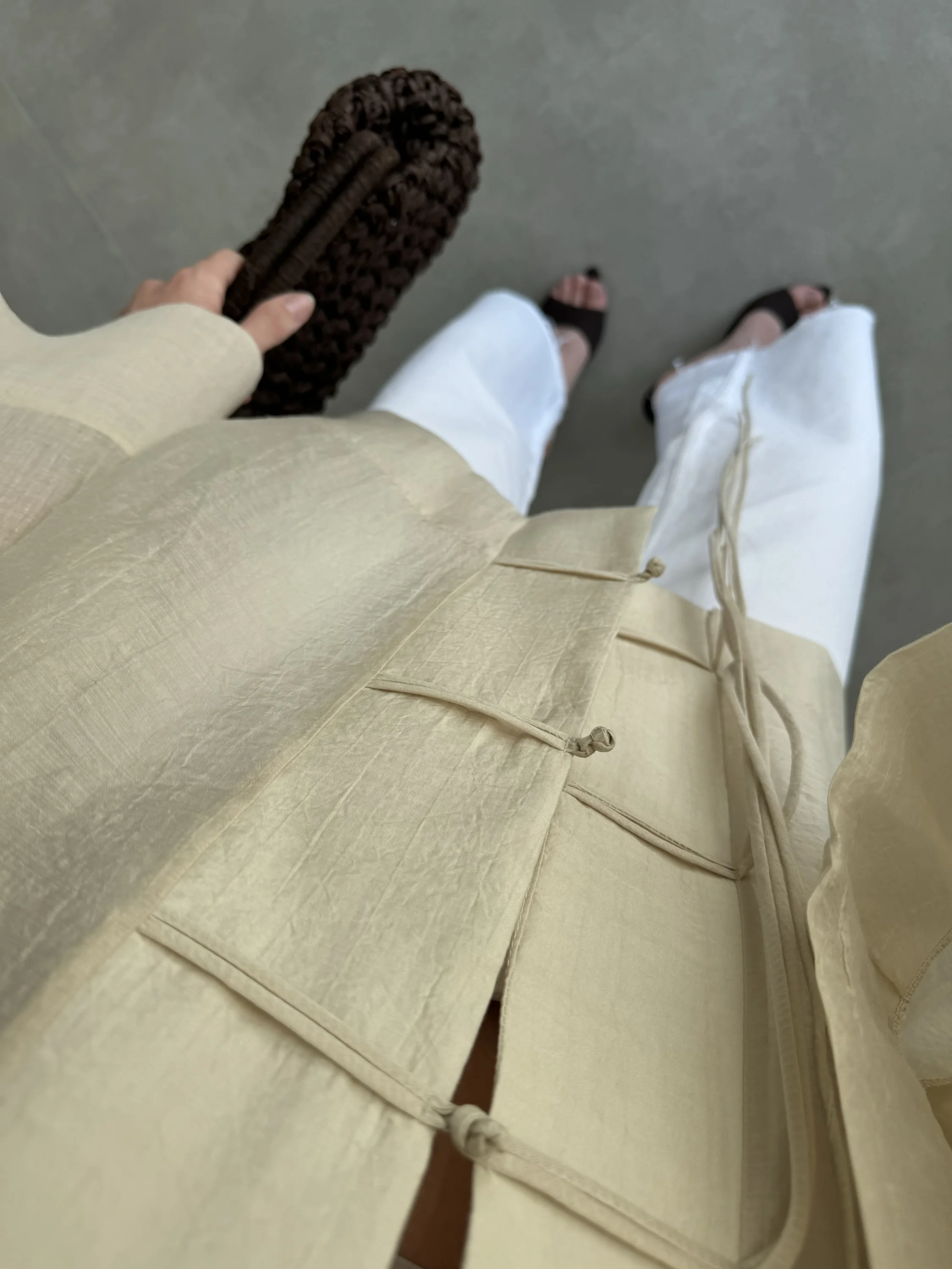 Çin Düğmeli Taş Gömlek Kimono