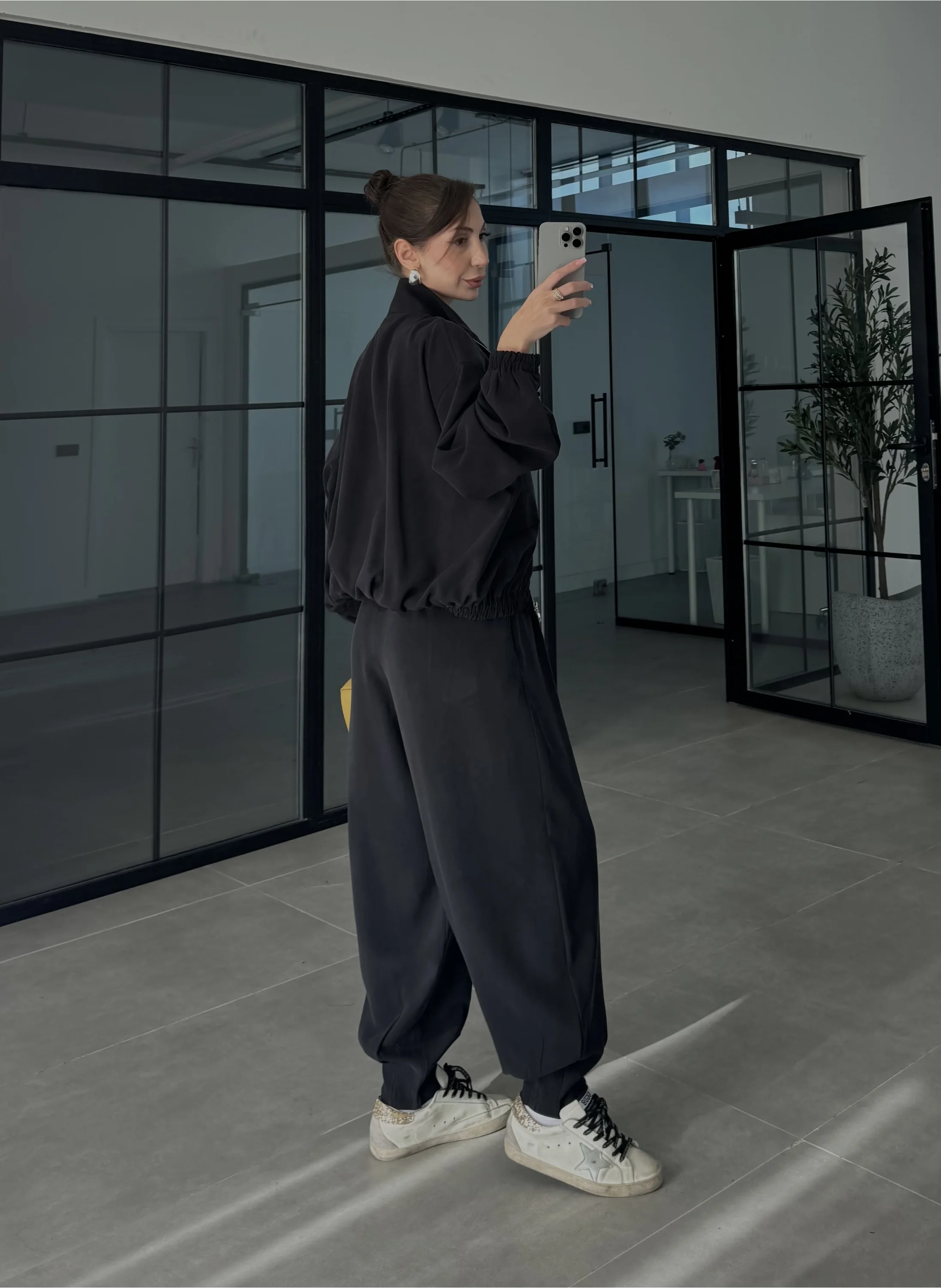 Elsa Cepli Oversize Siyah Bomber Takım