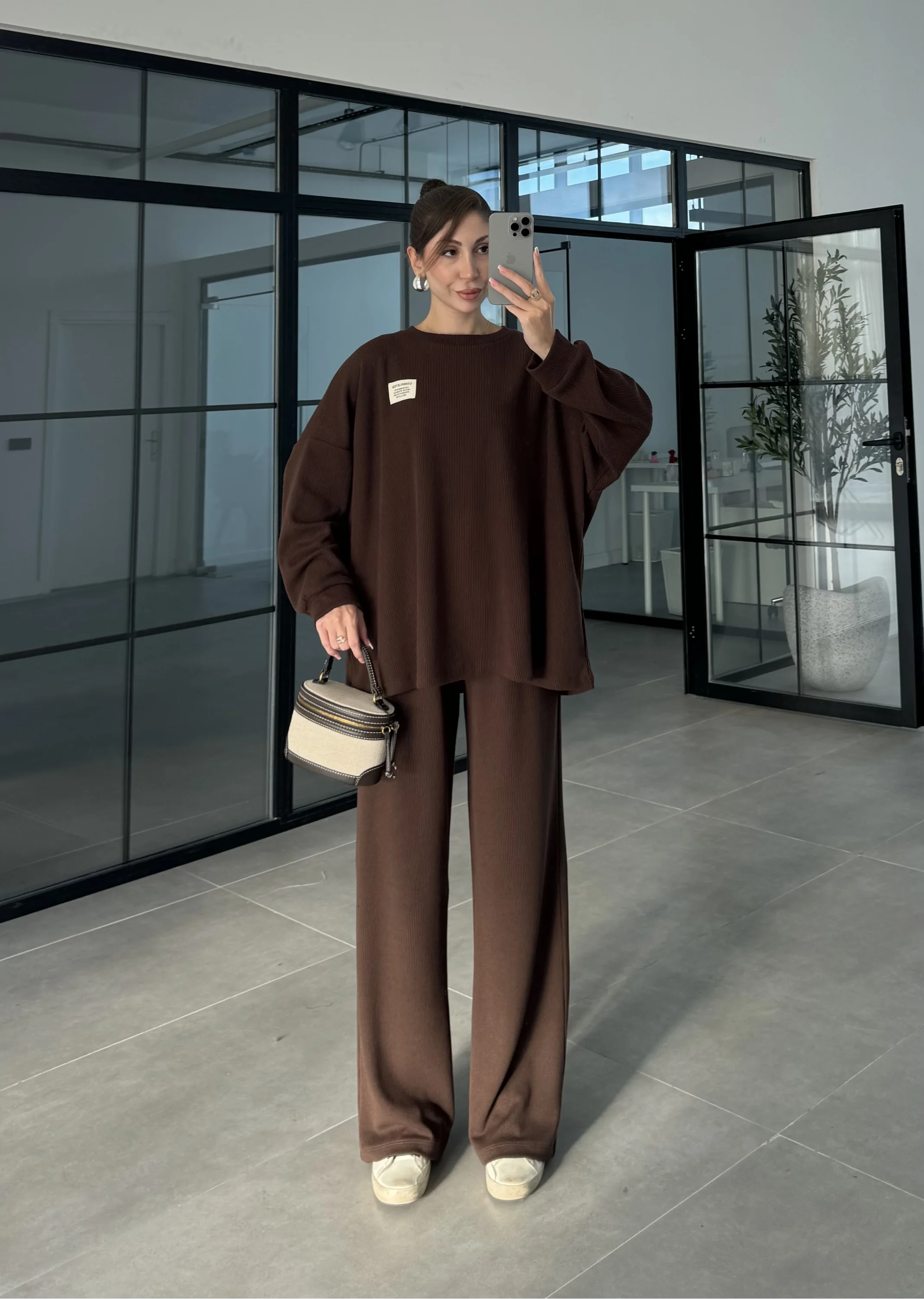 Kaşkorse Oversize Kahve Basic Takım
