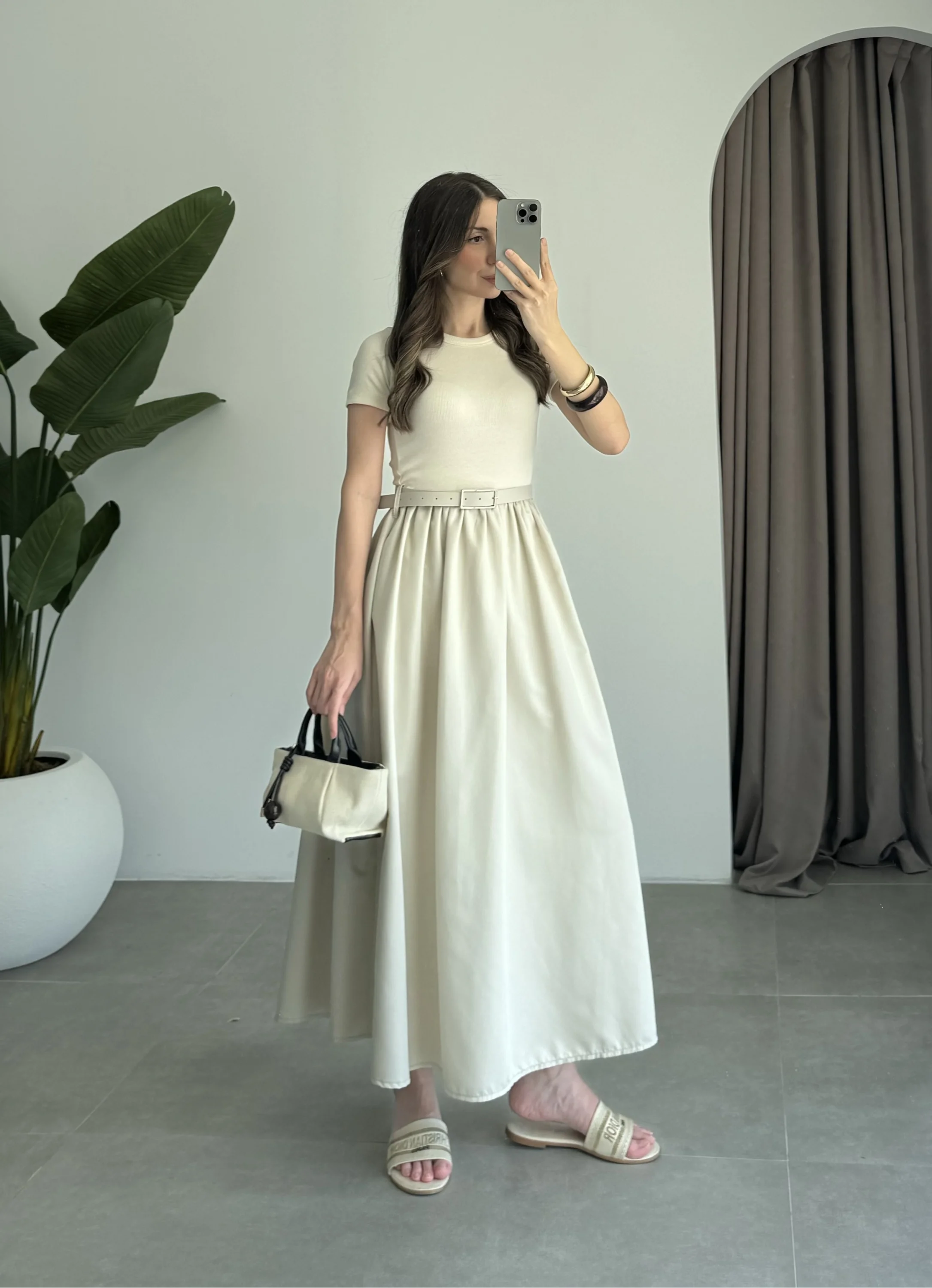 Kemerli Basic Taş Elbise