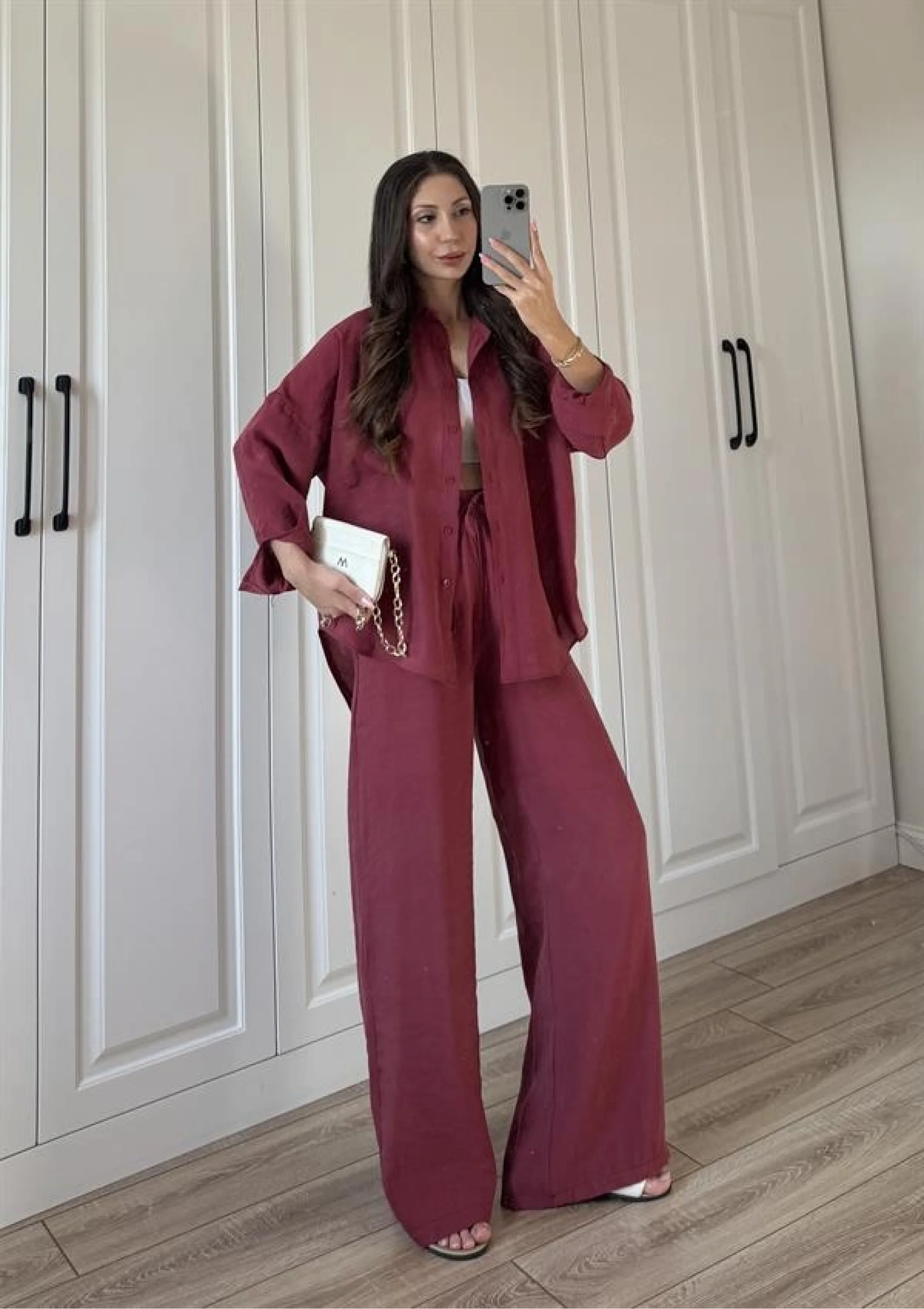 Labu Tensel Oversize Basic Bordo Takım