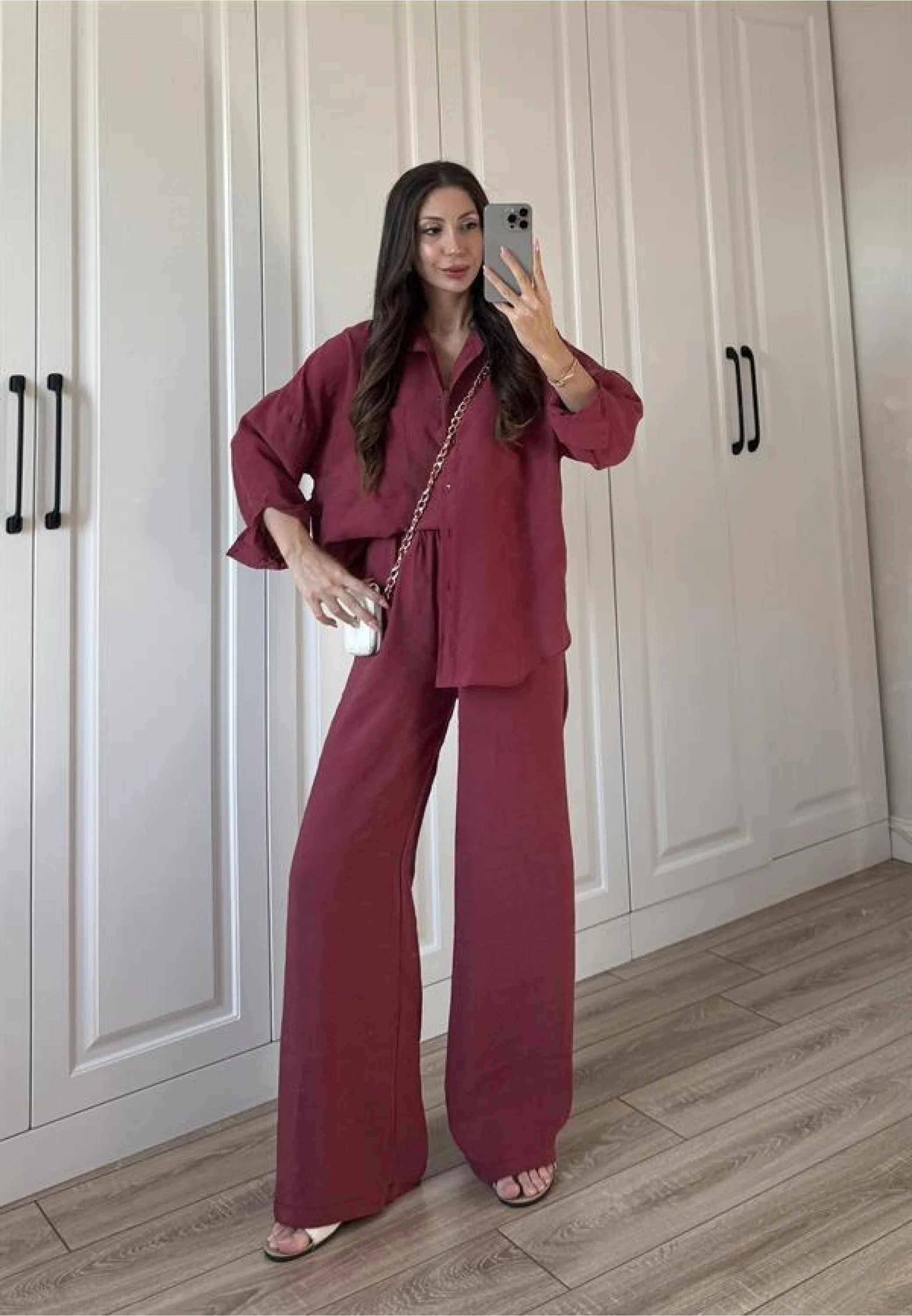 Labu Tensel Oversize Basic Bordo Takım