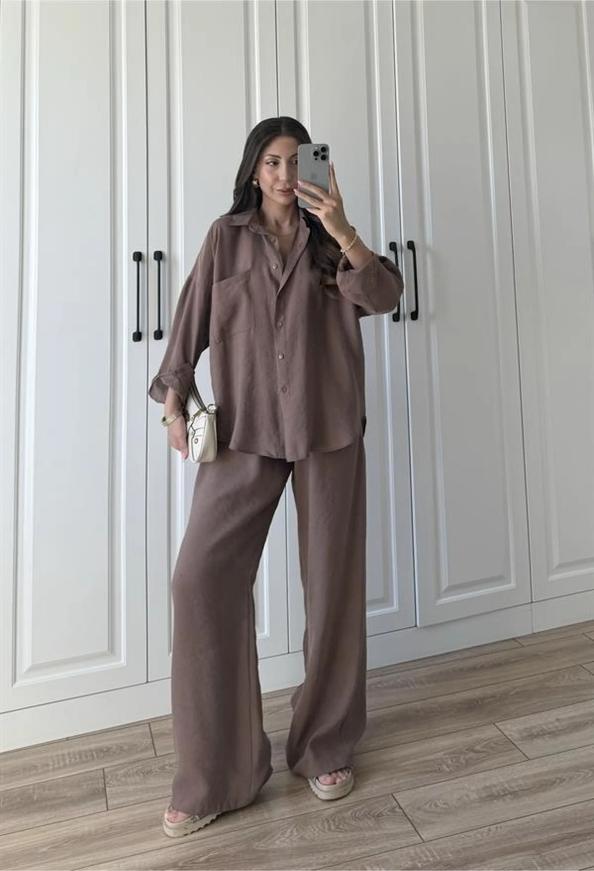 Labu Tensel Oversize Basic Cappuccino Takım