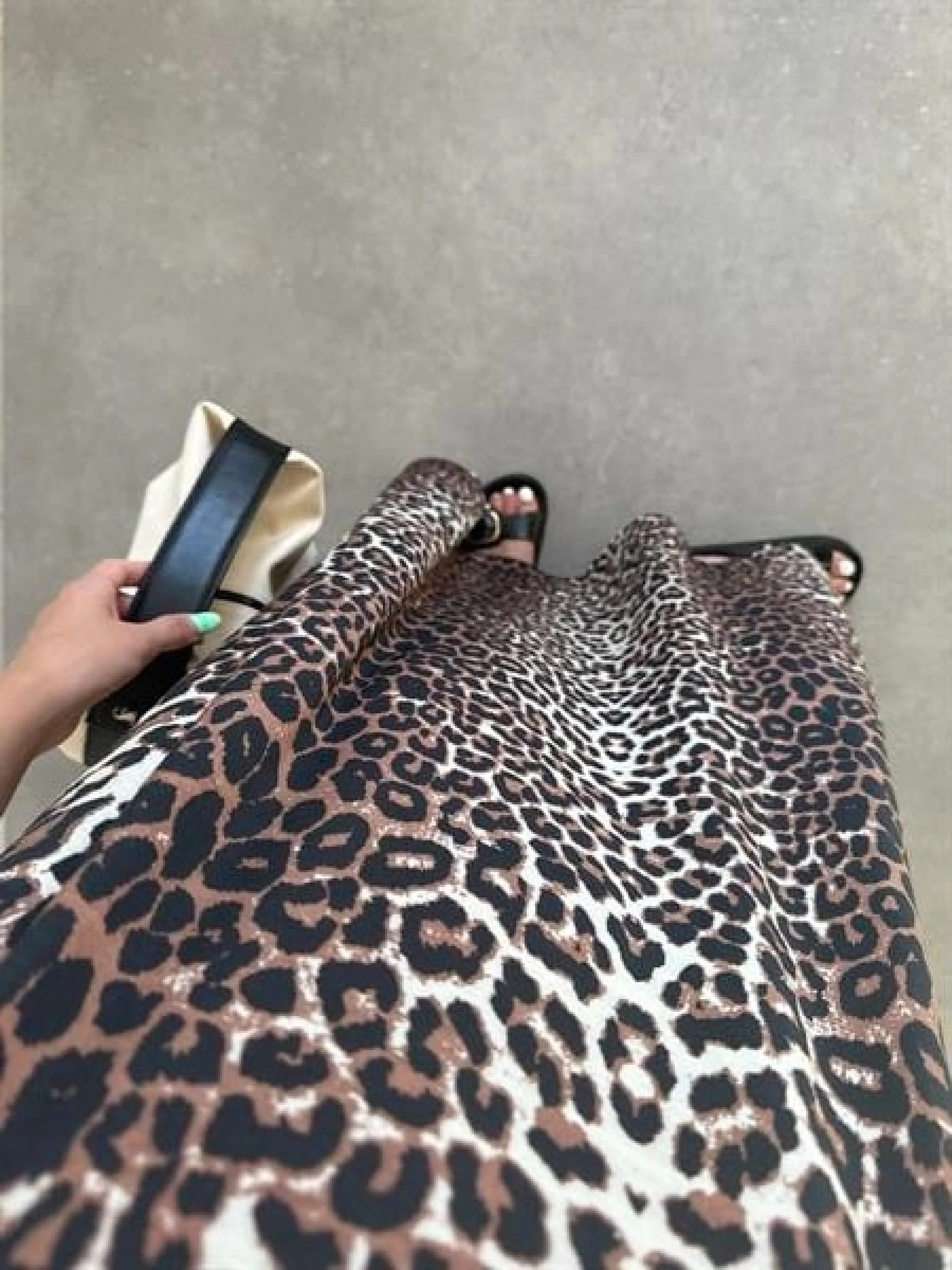 Leopar Askılı Oversize Elbise