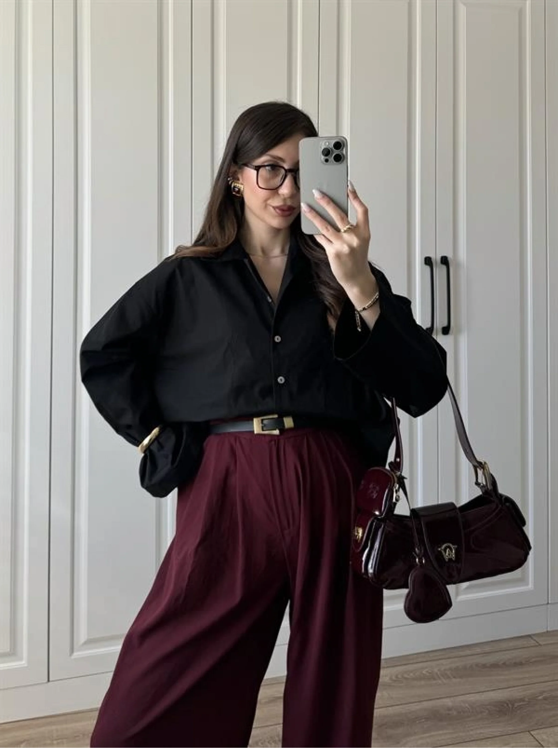 Meka Oversize Premium Siyah Gömlek