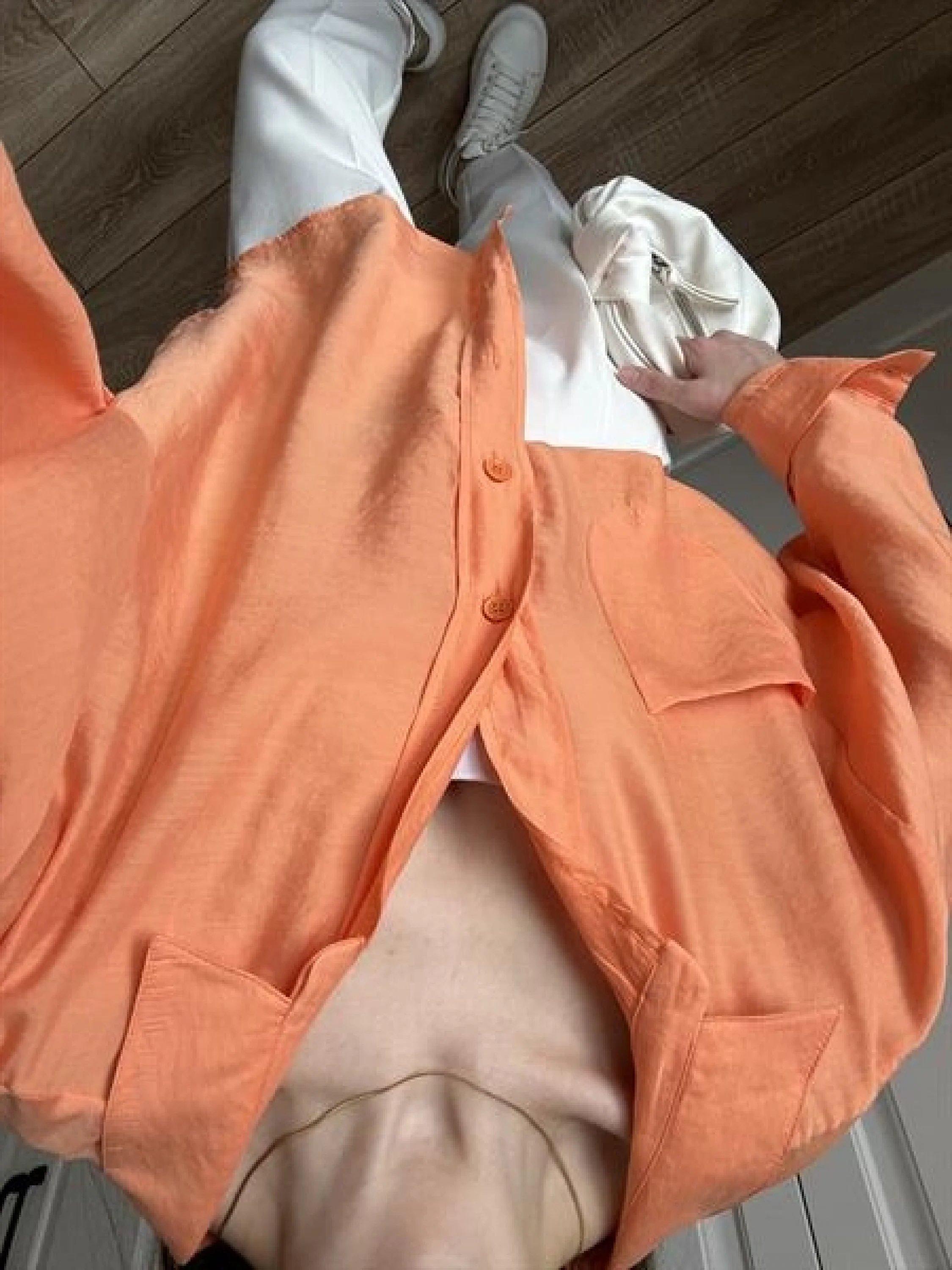 Orange Oversize Tensel Gömlek