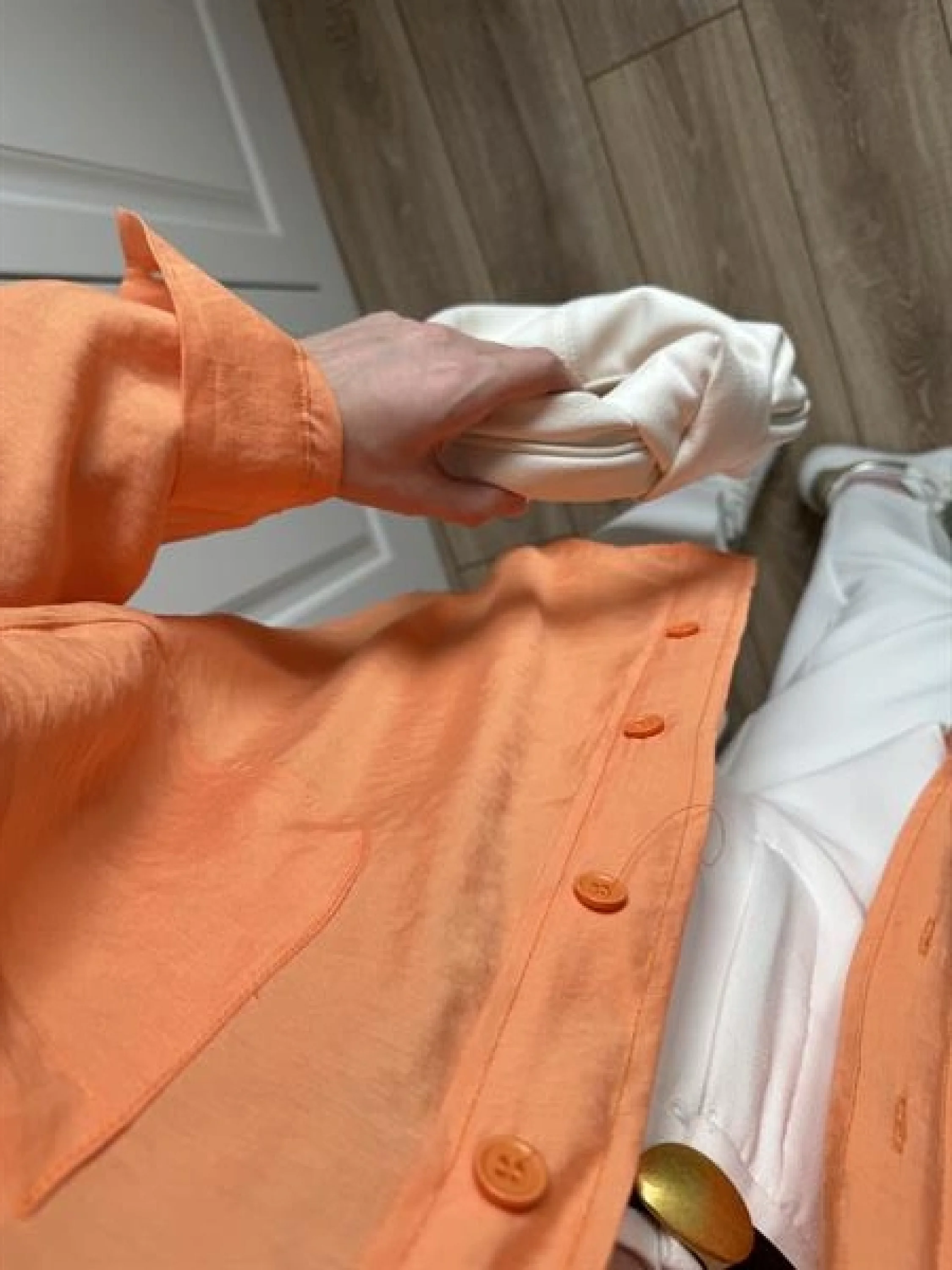 Orange Oversize Tensel Gömlek