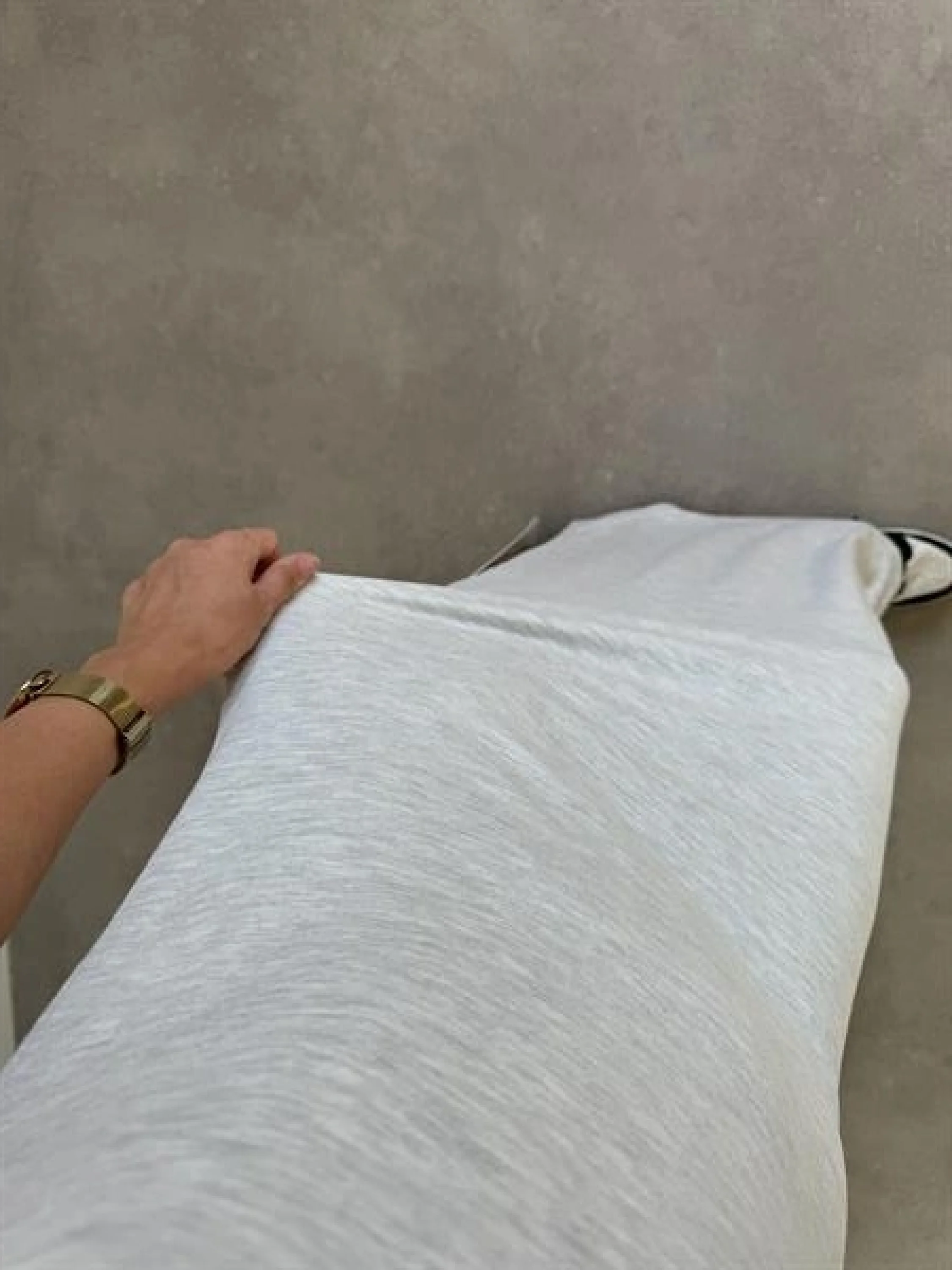 Oysh Kumaş Basic Yırtmaçlı Gri Uzun Elbise