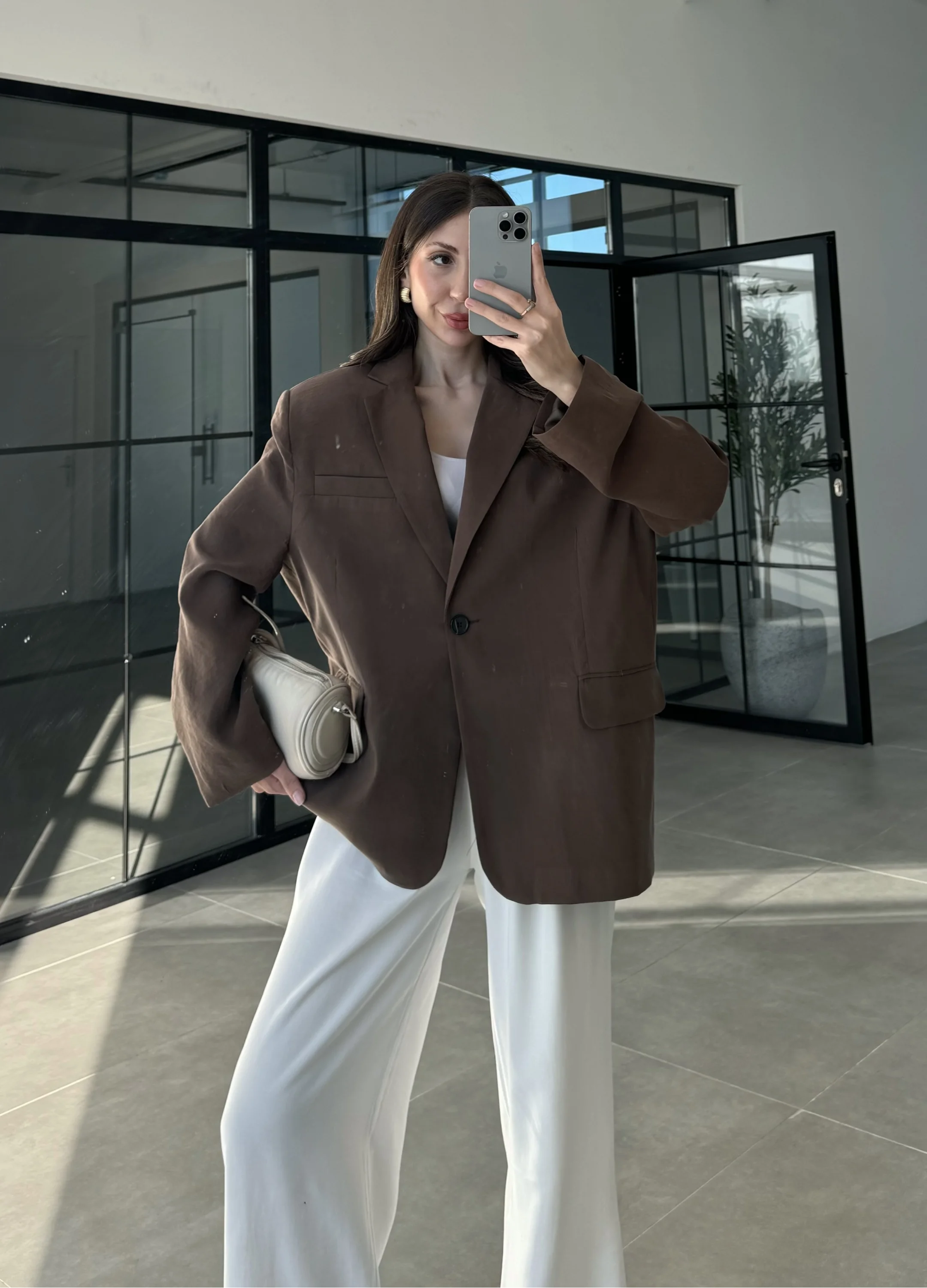 Perla Premium Tensel Kahve Ceket