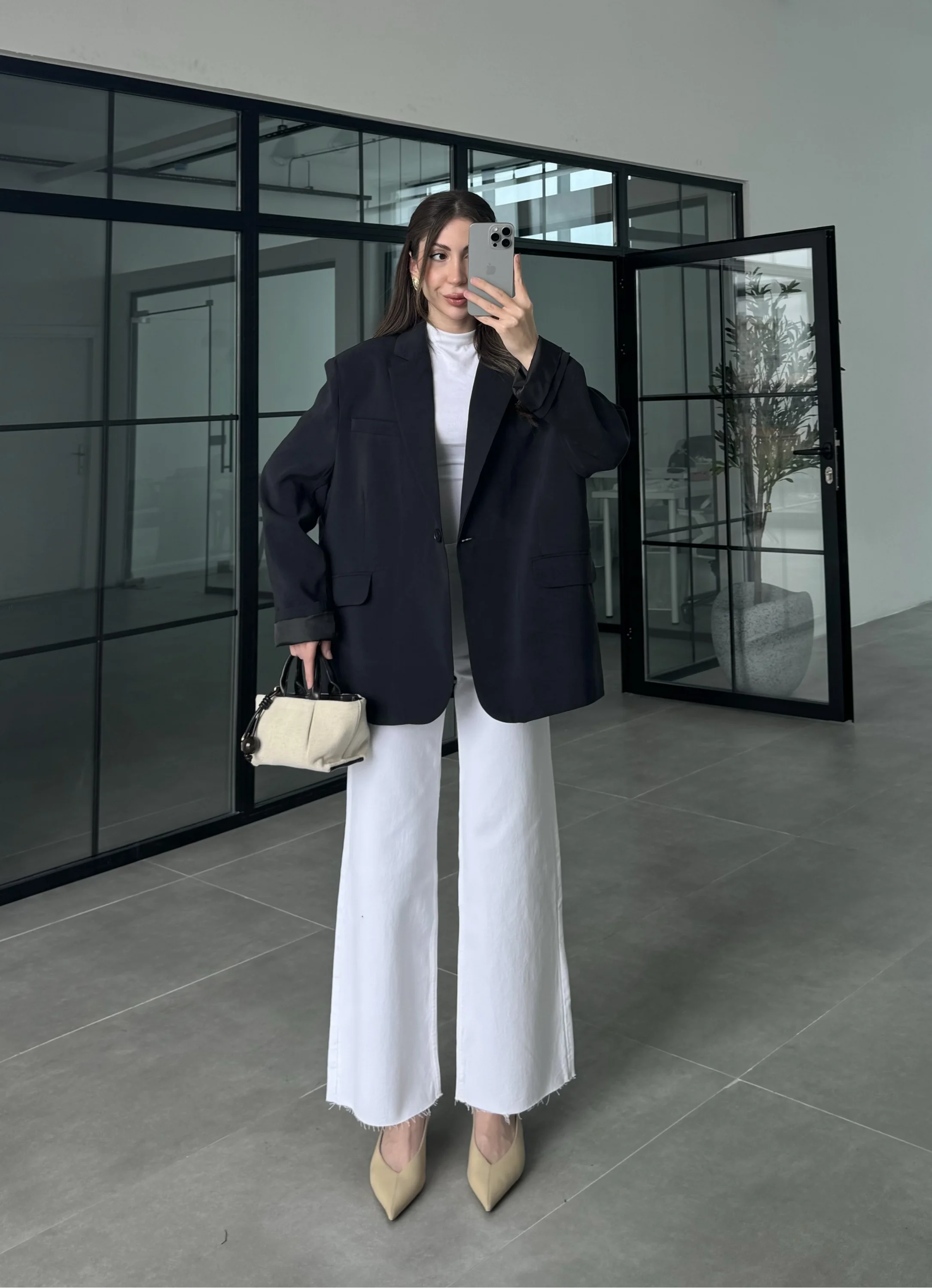 Perla Premium Tensel Siyah Ceket
