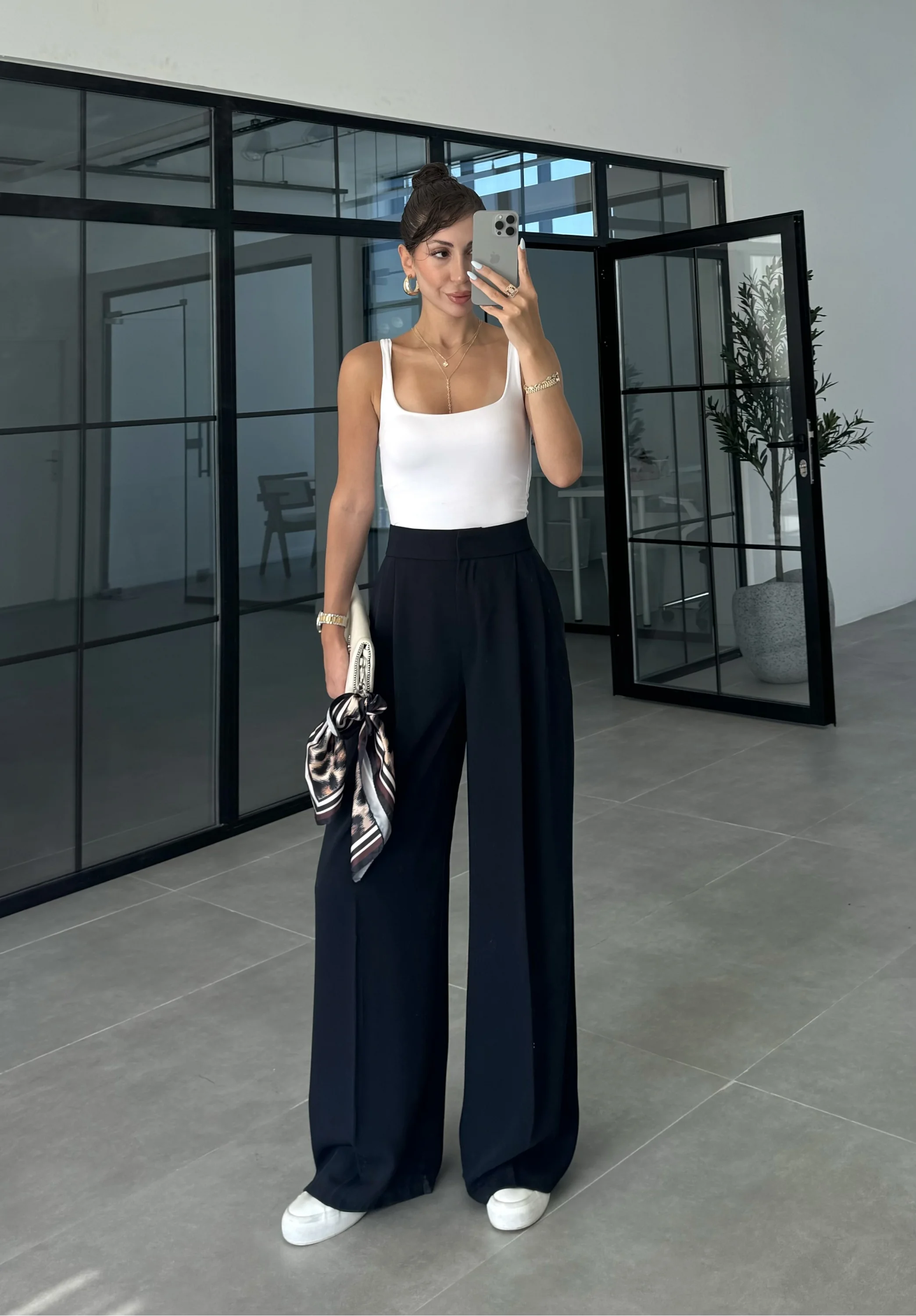 Pinterest Basic Palazzo Kumaş Lacivert Pantolon