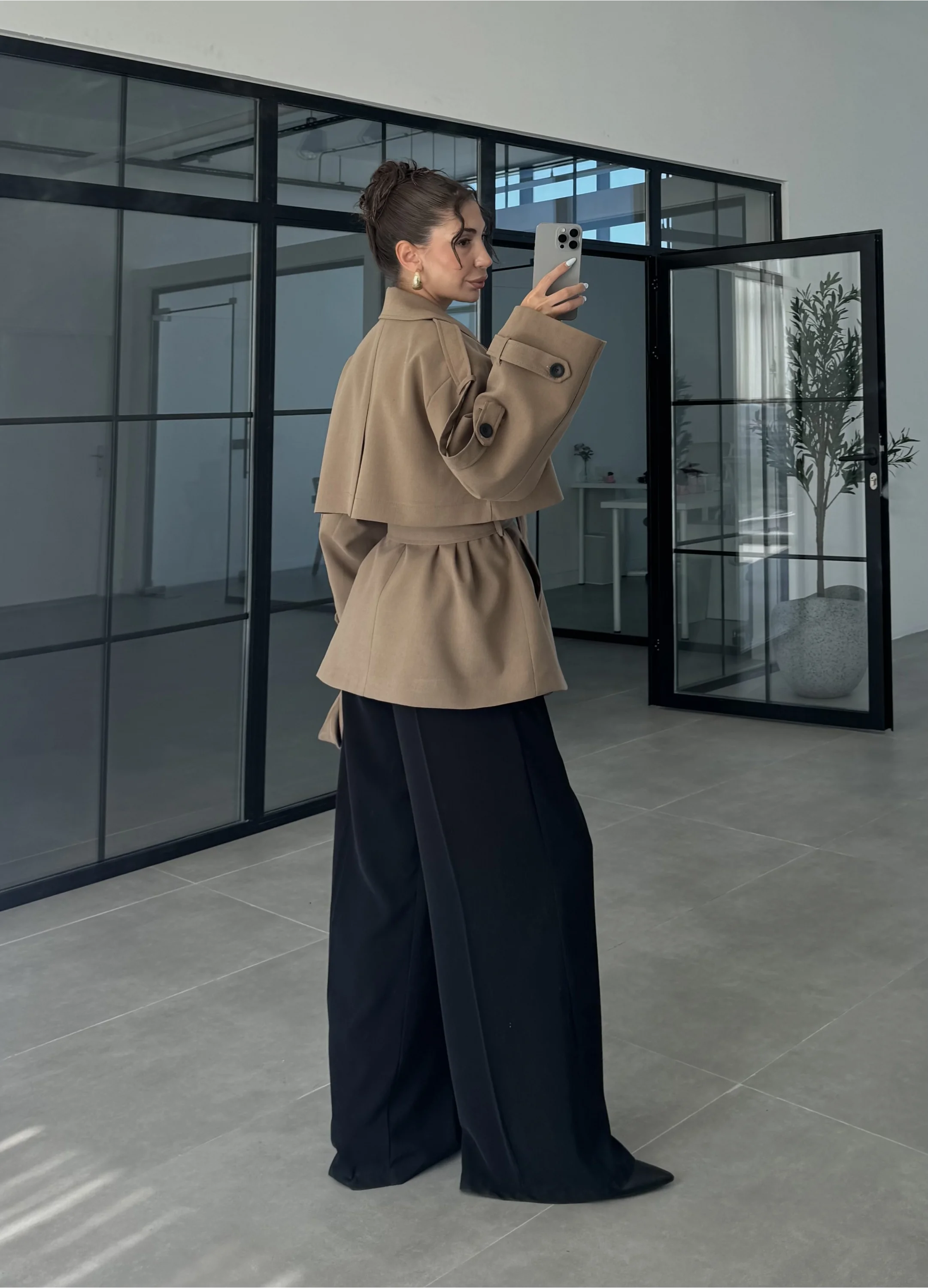 Rose Oversize Kuşaklı Karamel Trençkot