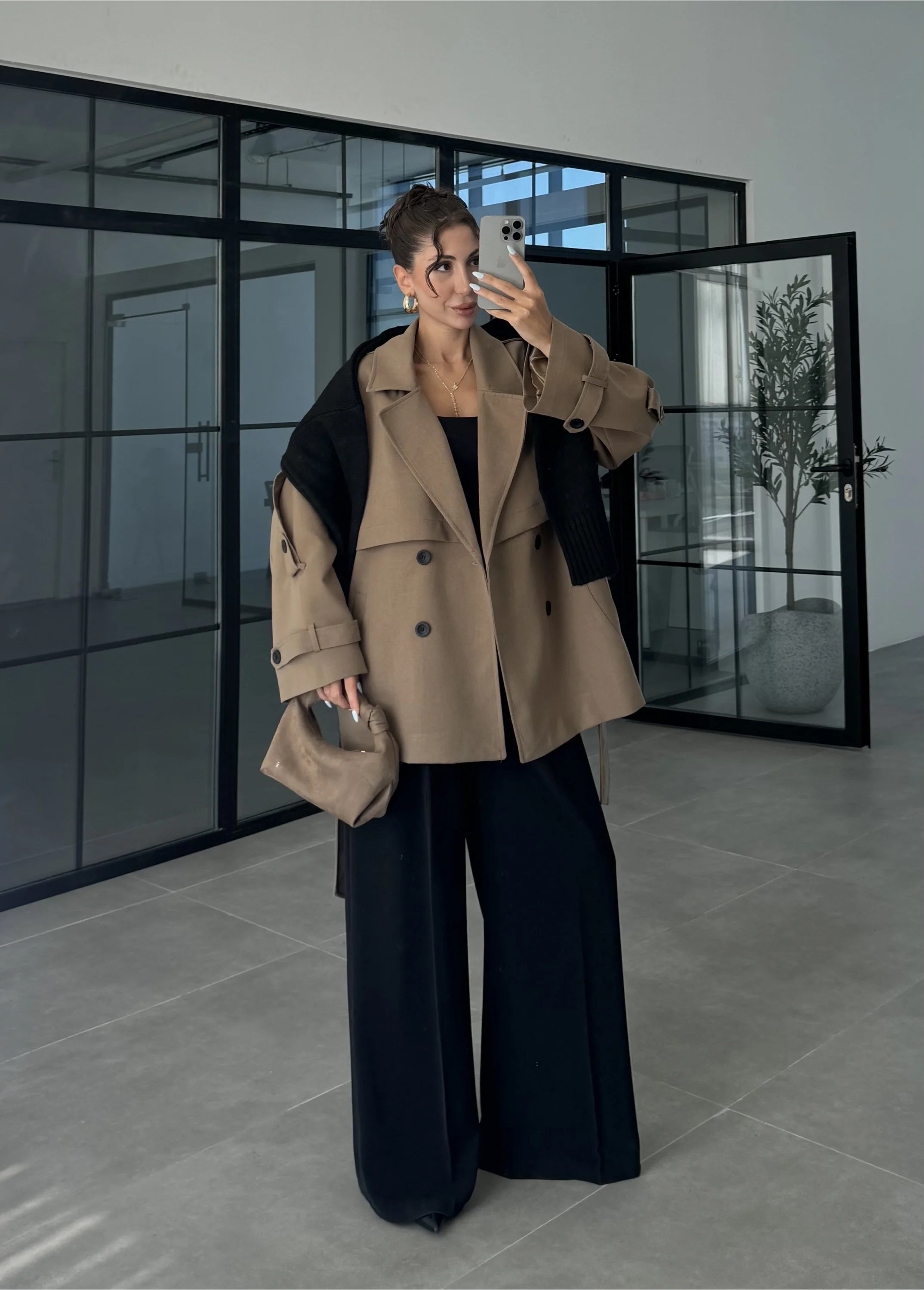 Rose Oversize Kuşaklı Karamel Trençkot