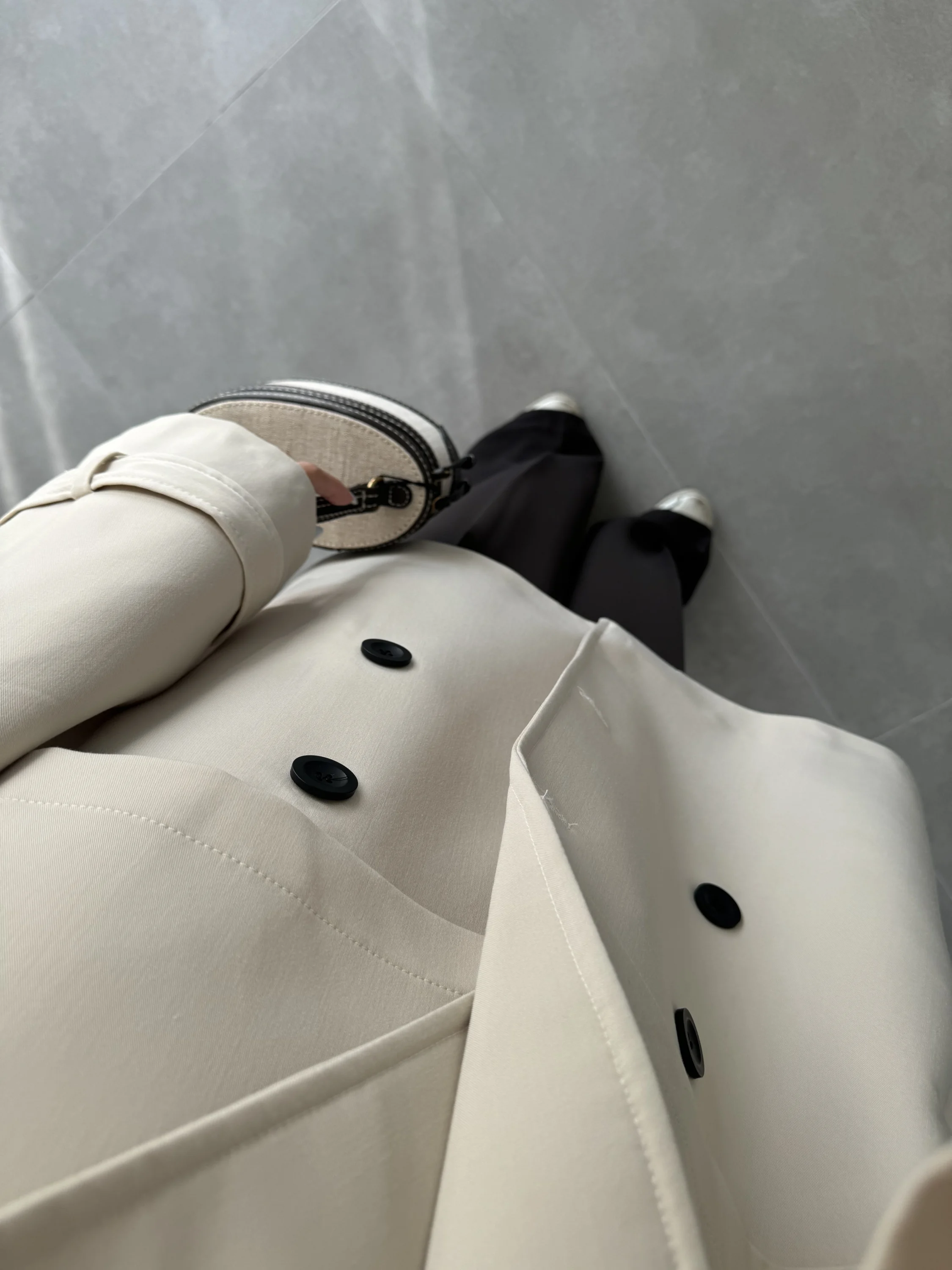Rose Oversize Kuşaklı Taş Trençkot