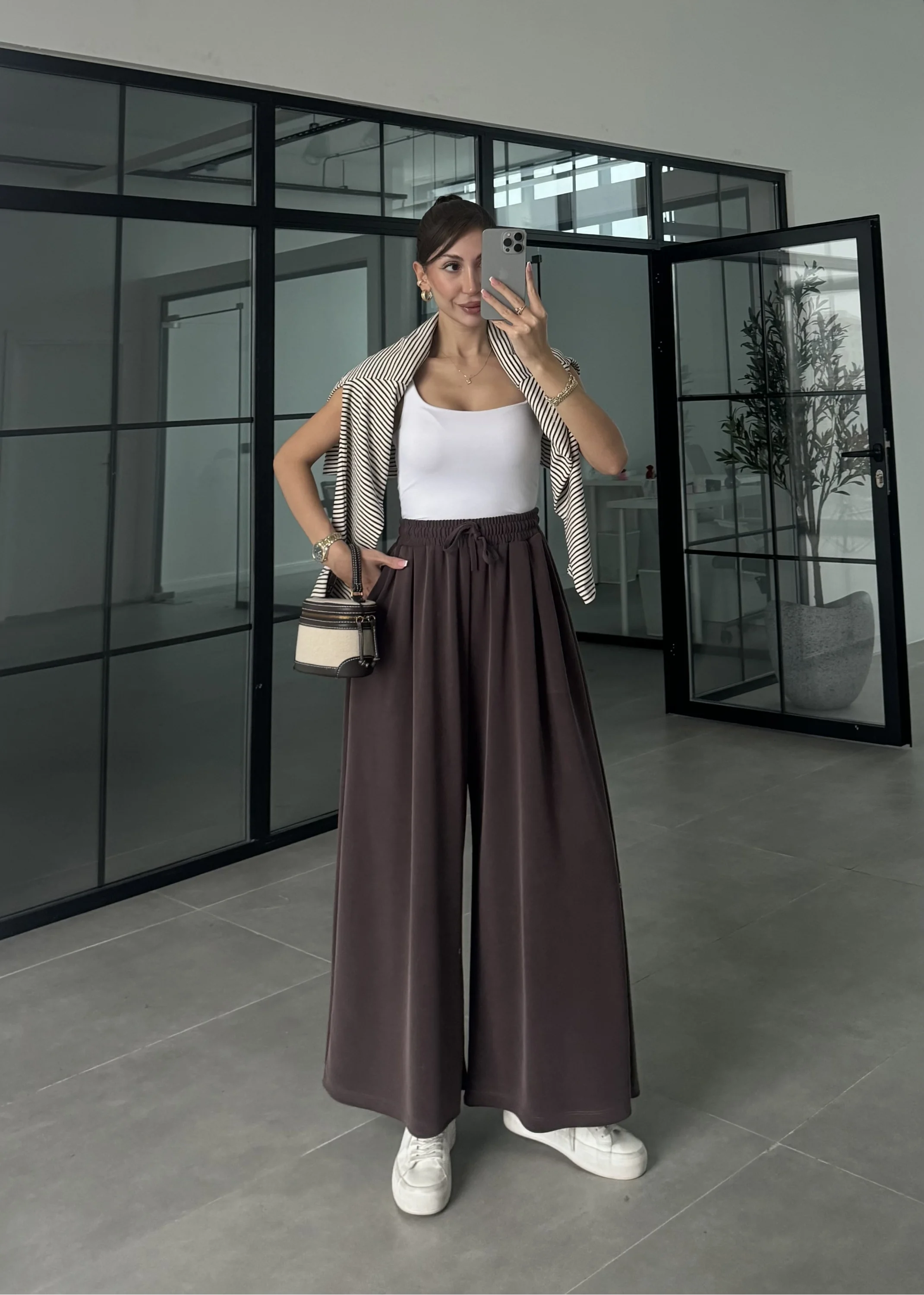 Rovel Modal Kumaş Basic Kahve Pantolon