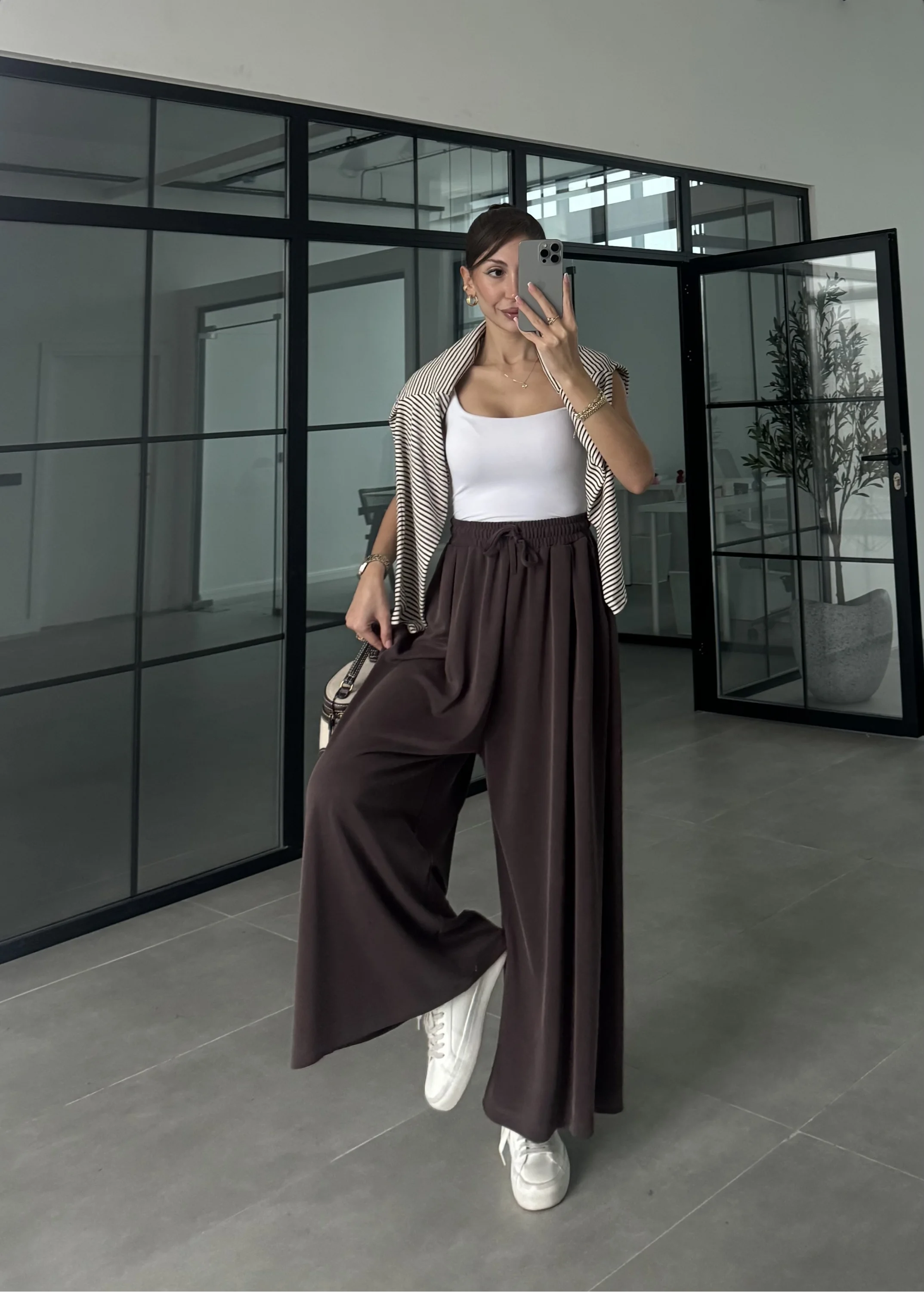 Rovel Modal Kumaş Basic Kahve Pantolon
