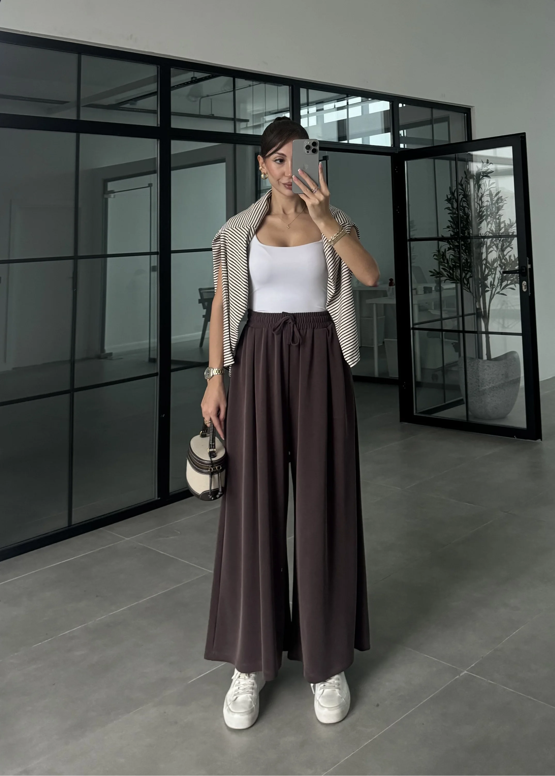Rovel Modal Kumaş Basic Kahve Pantolon