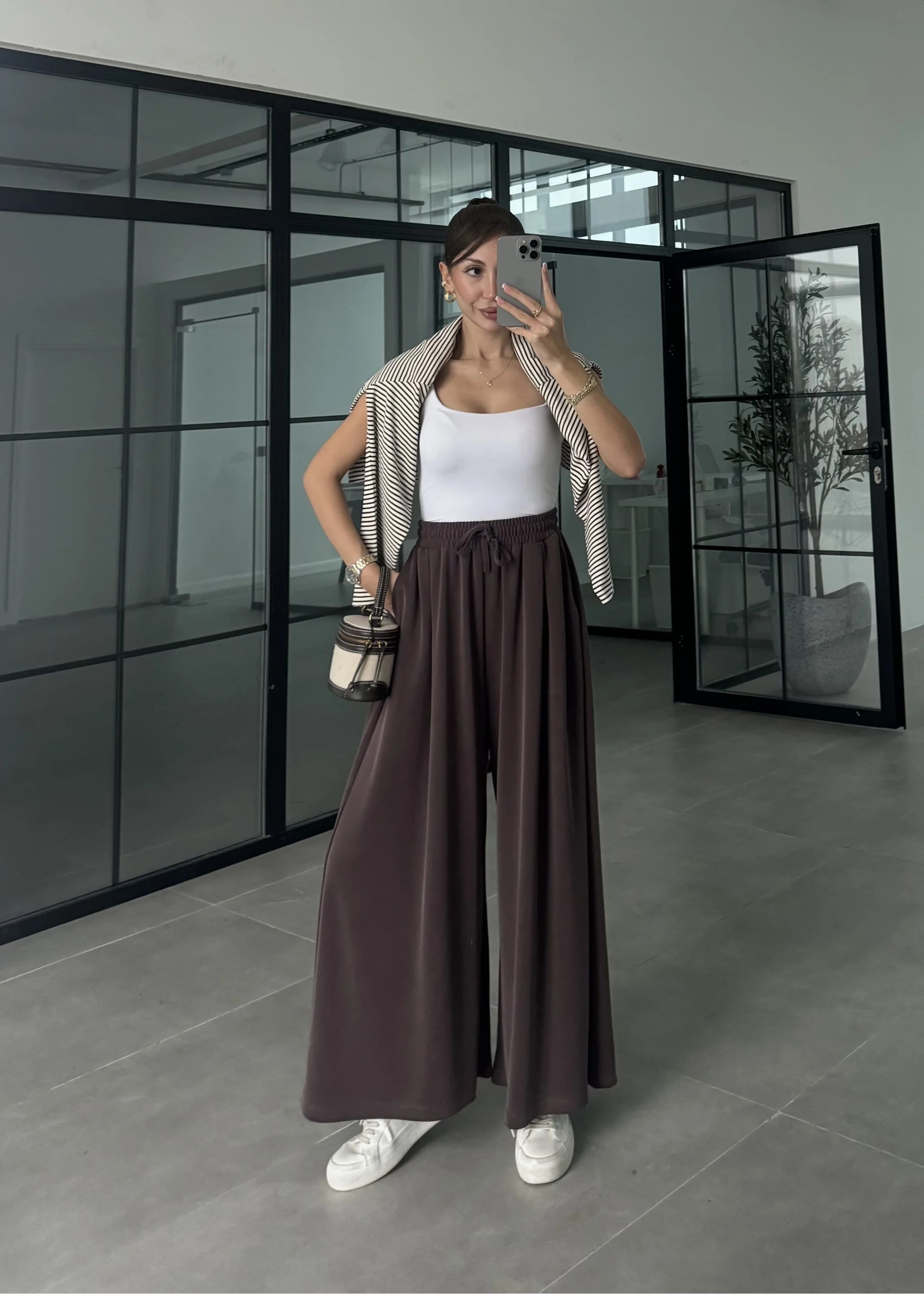 Rovel Modal Kumaş Basic Kahve Pantolon
