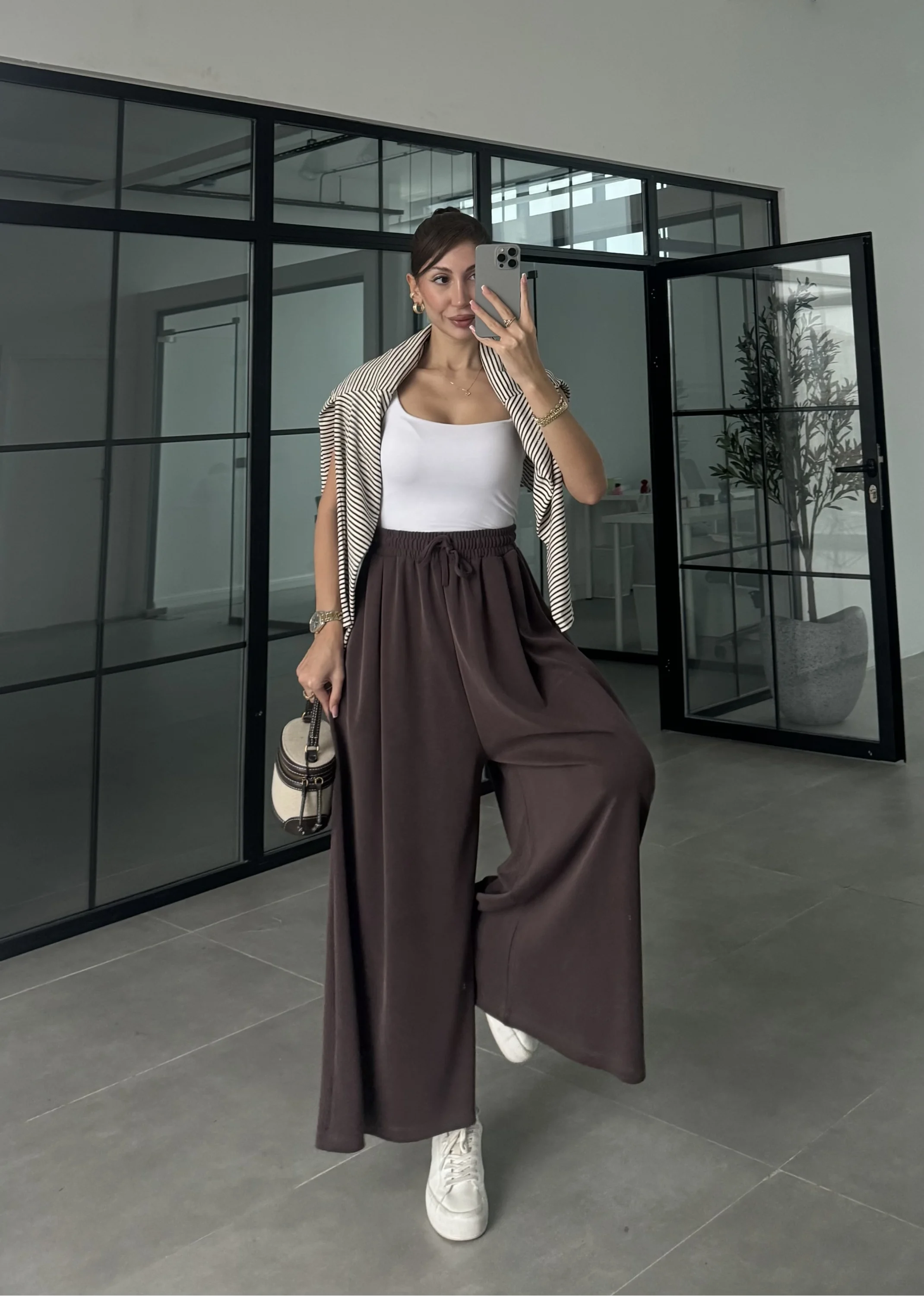 Rovel Modal Kumaş Basic Kahve Pantolon