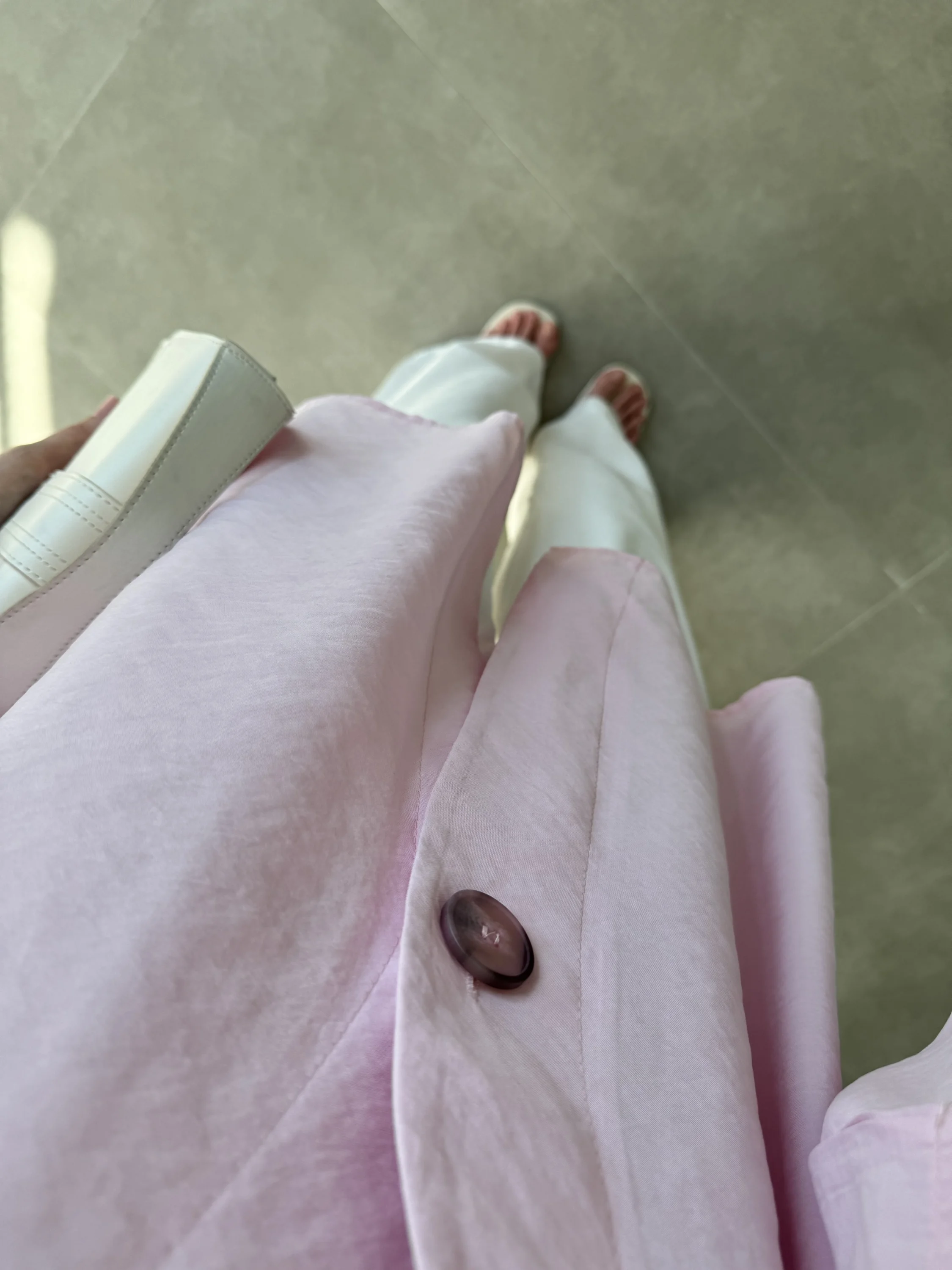 Sofi Tek Düğme Oversize Tensel Pembe Gömlek