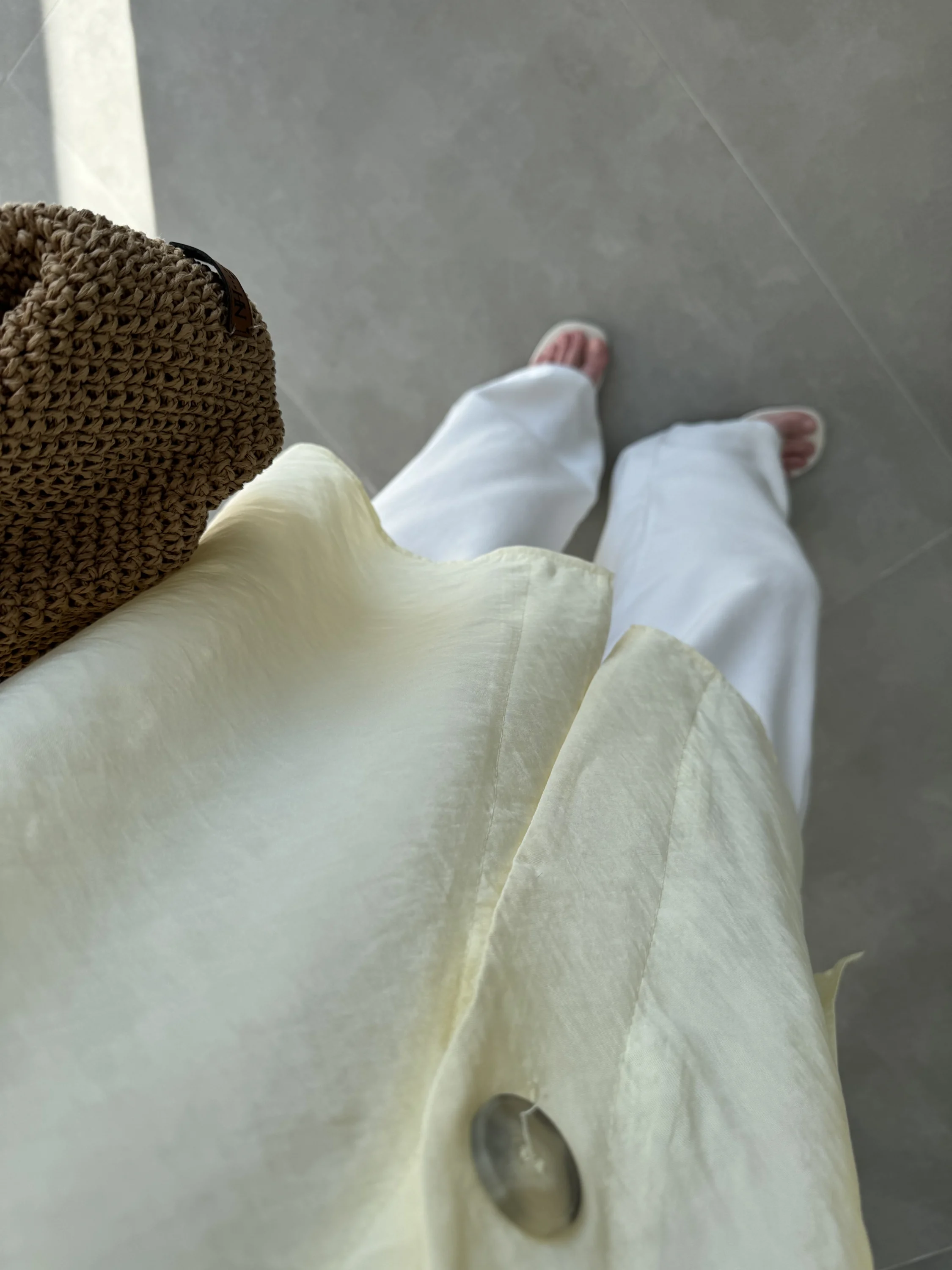 Sofi Tek Düğme Oversize Tensel Sarı Gömlek