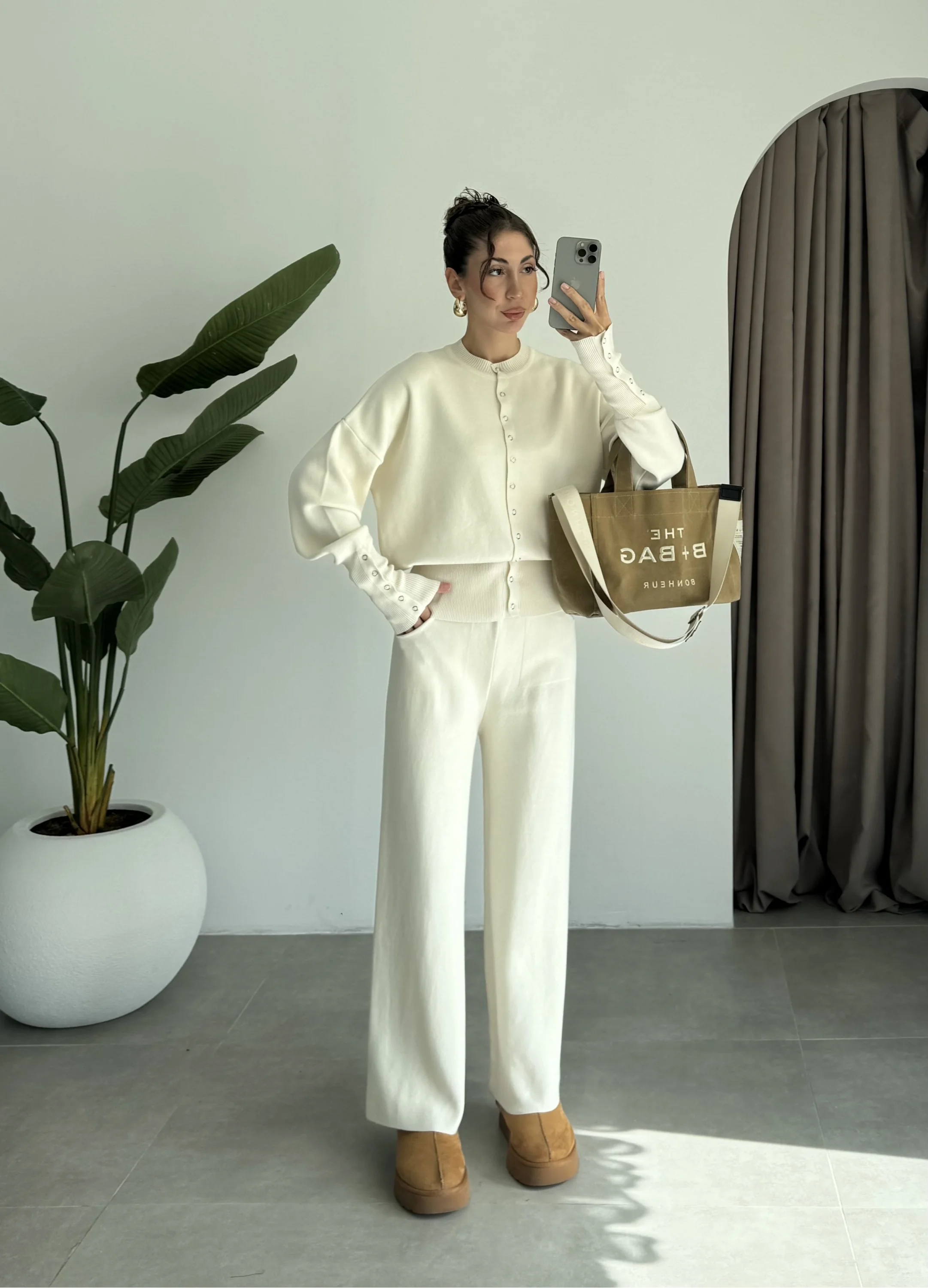 Sonya Çıtçıtlı Ekru Triko Takım
