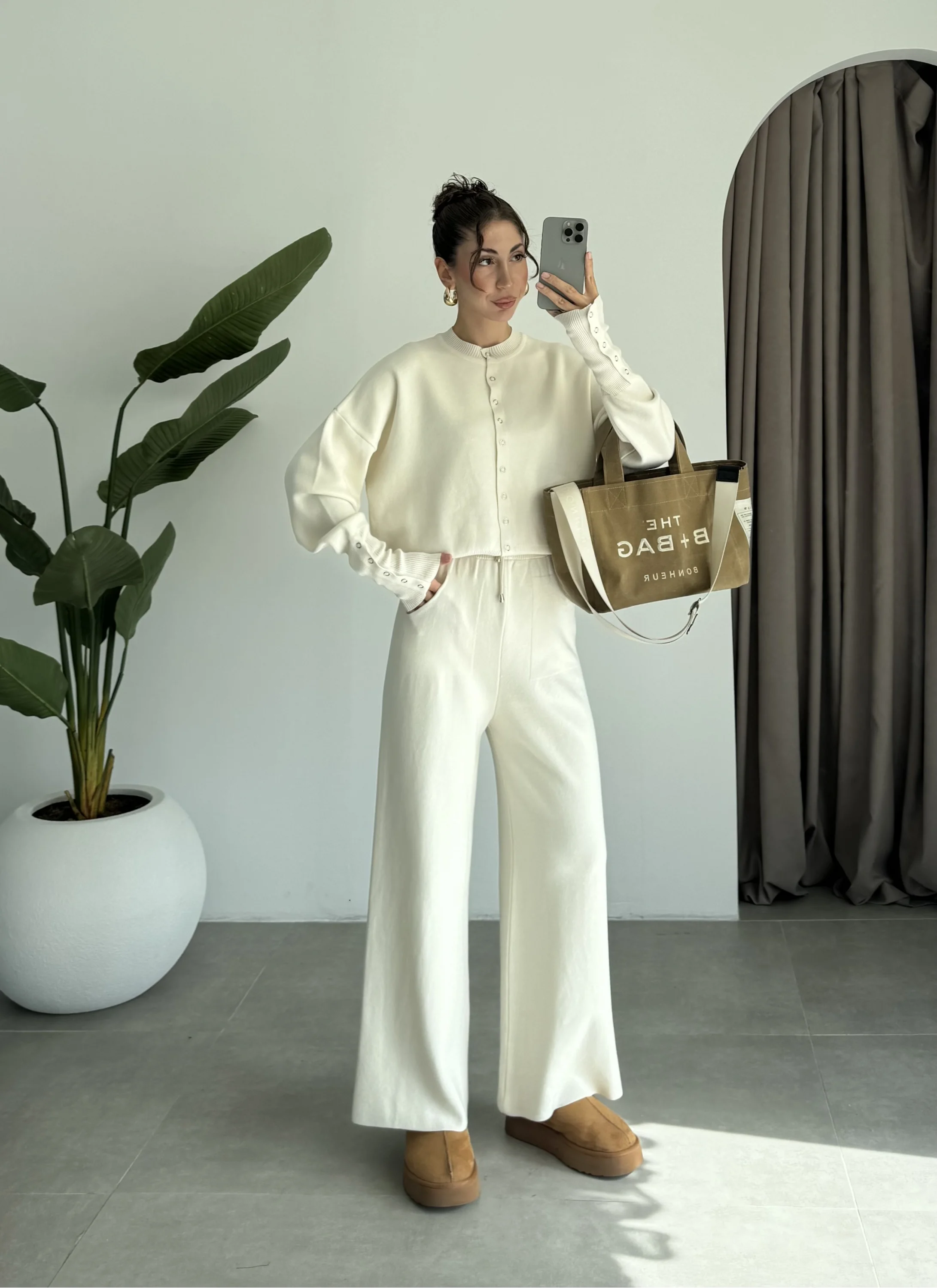 Sonya Çıtçıtlı Ekru Triko Takım