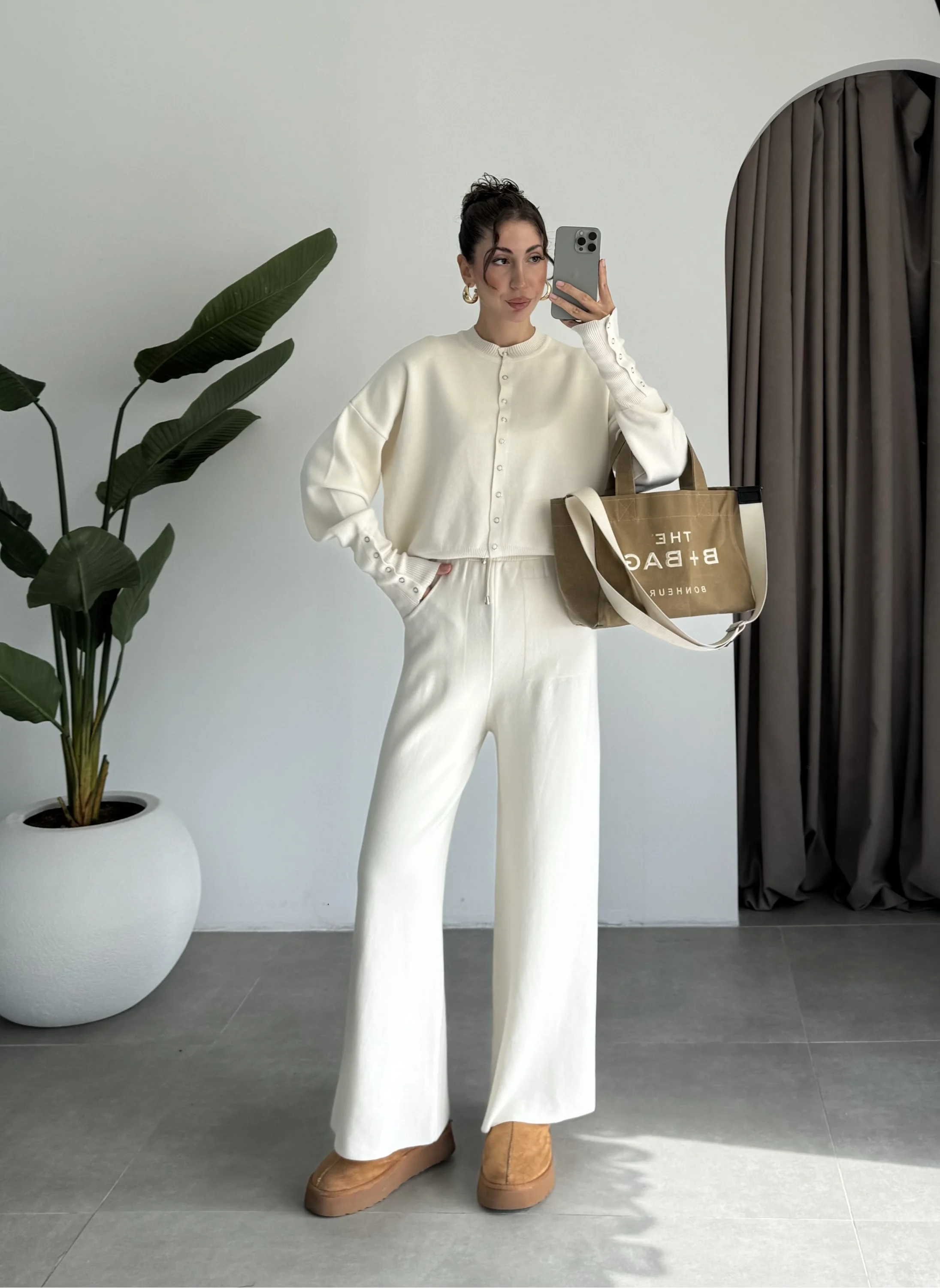 Sonya Çıtçıtlı Ekru Triko Takım