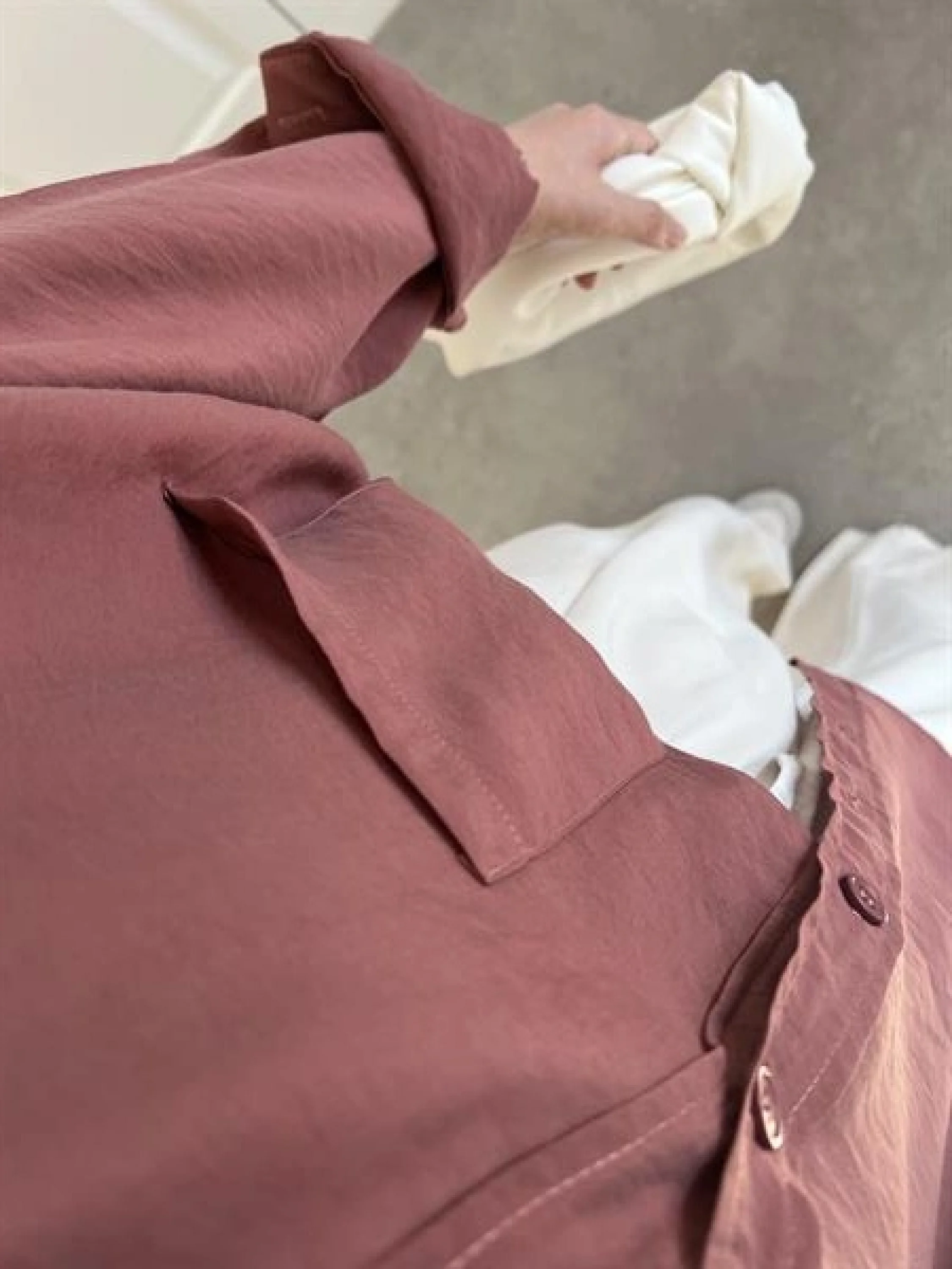 Tarçın Oversize Tensel Gömlek
