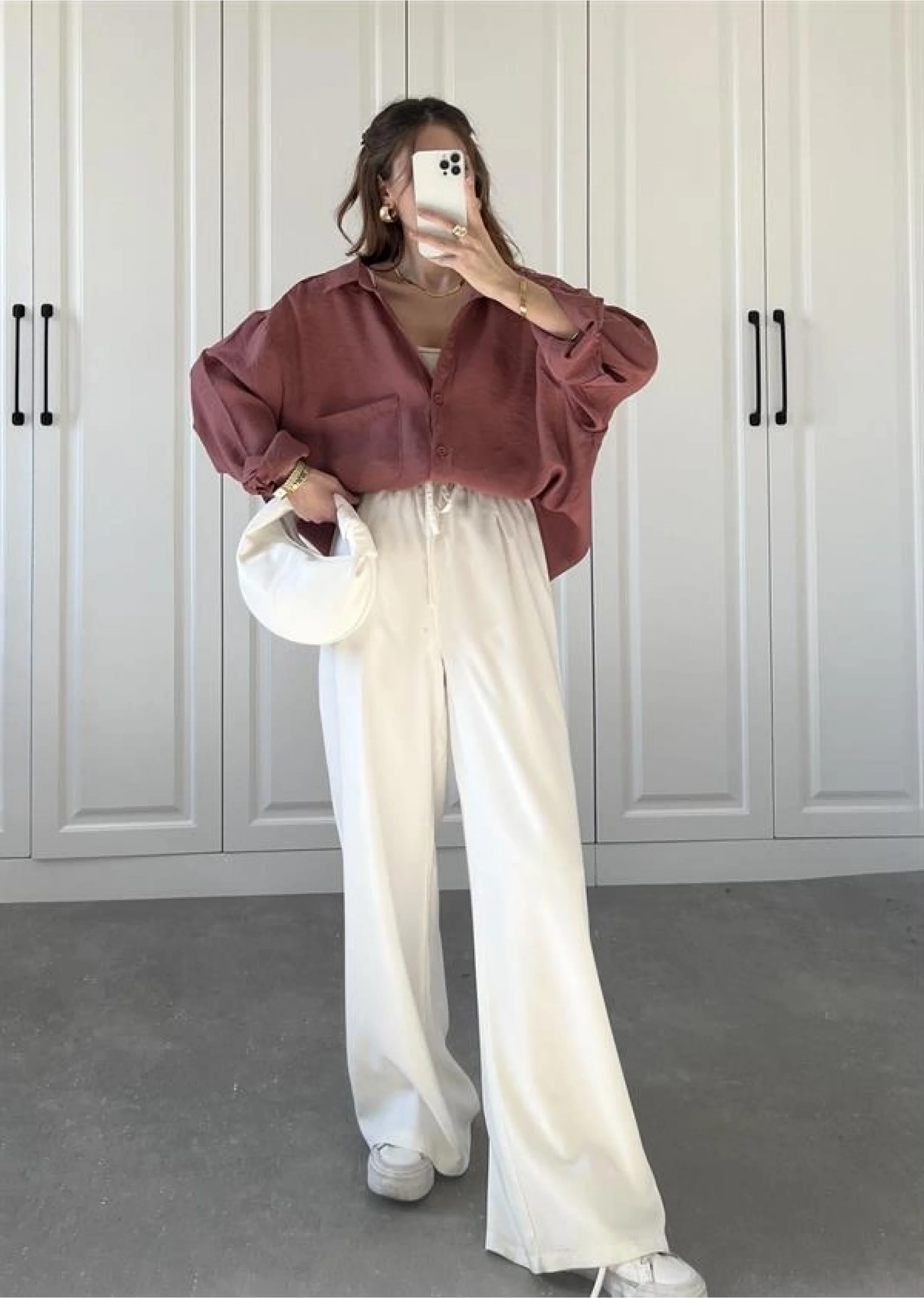 Tarçın Oversize Tensel Gömlek