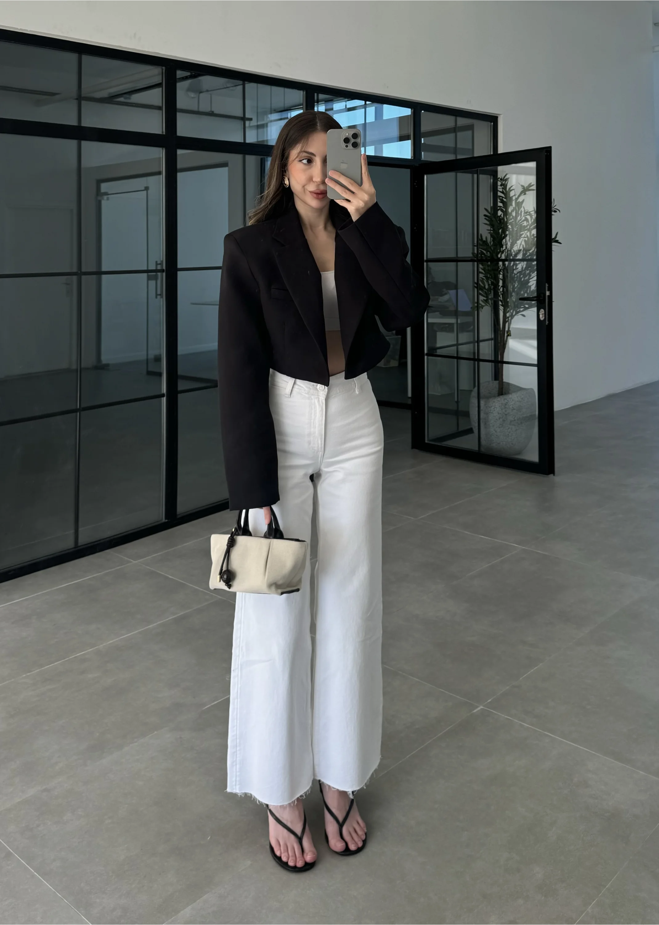 Vatkalı Astarlı Siyah Crop Ceket