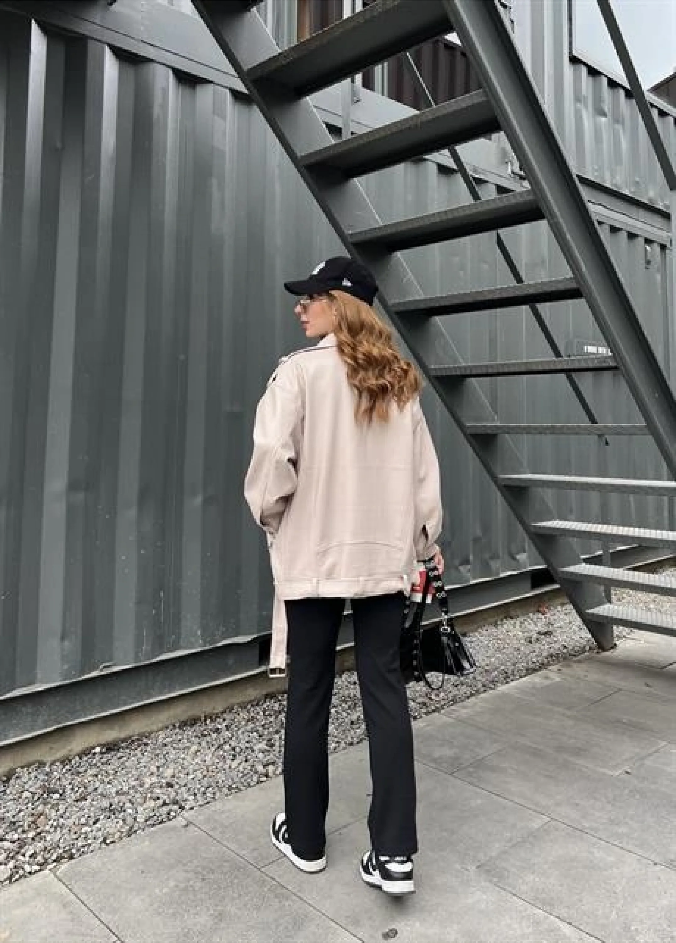 Zara Model Nude Deri Biker Ceket