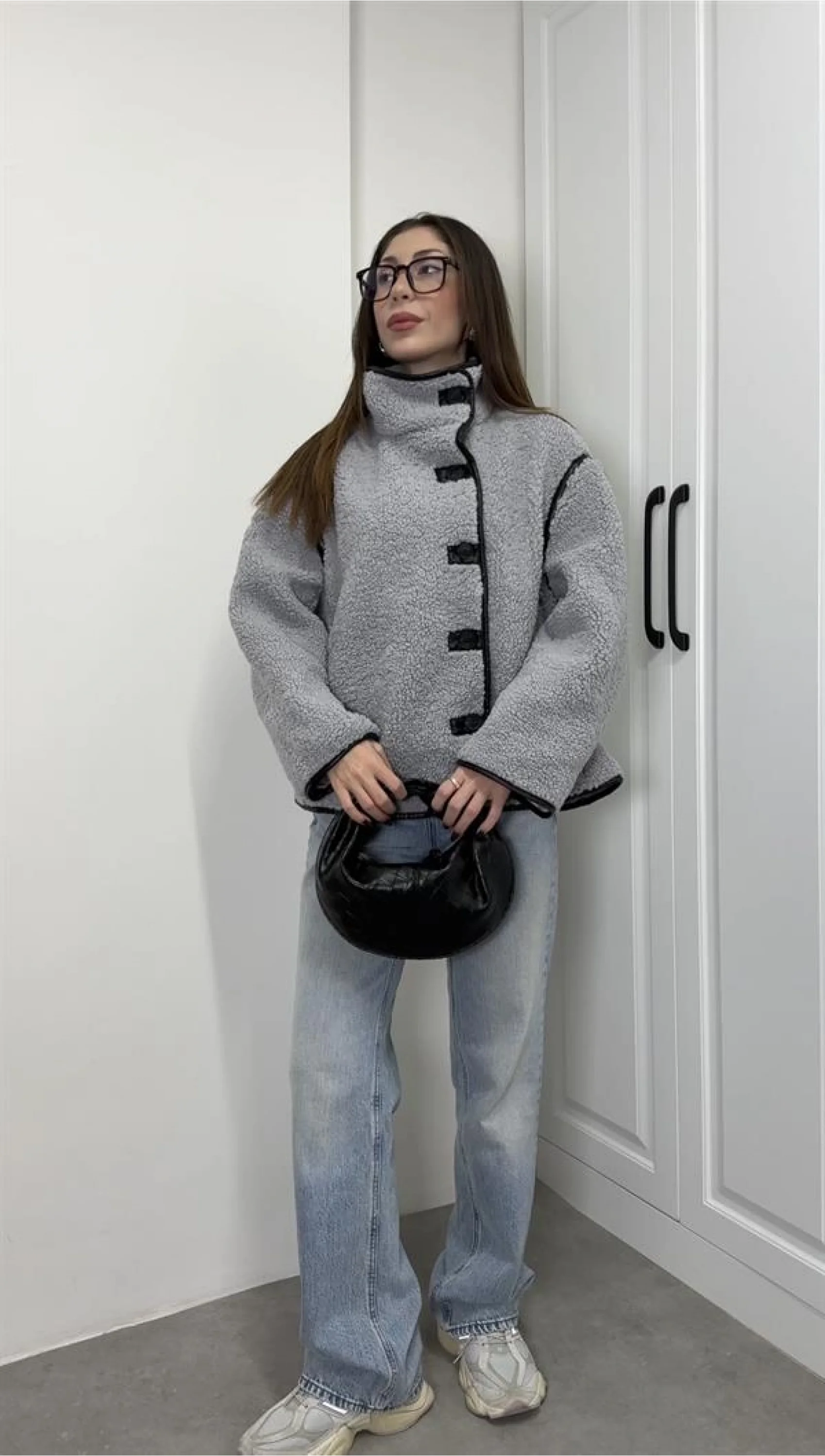 Zr Model Nova Gri Peluş Mont
