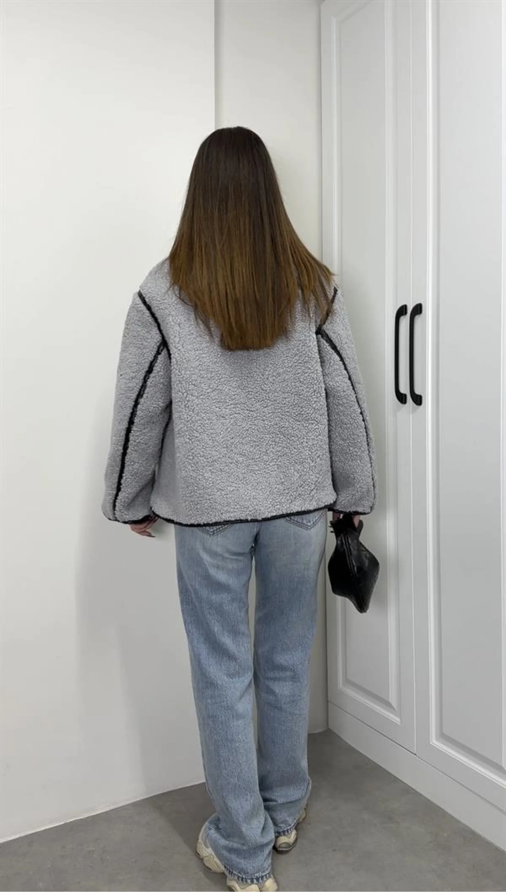 Zr Model Nova Gri Peluş Mont
