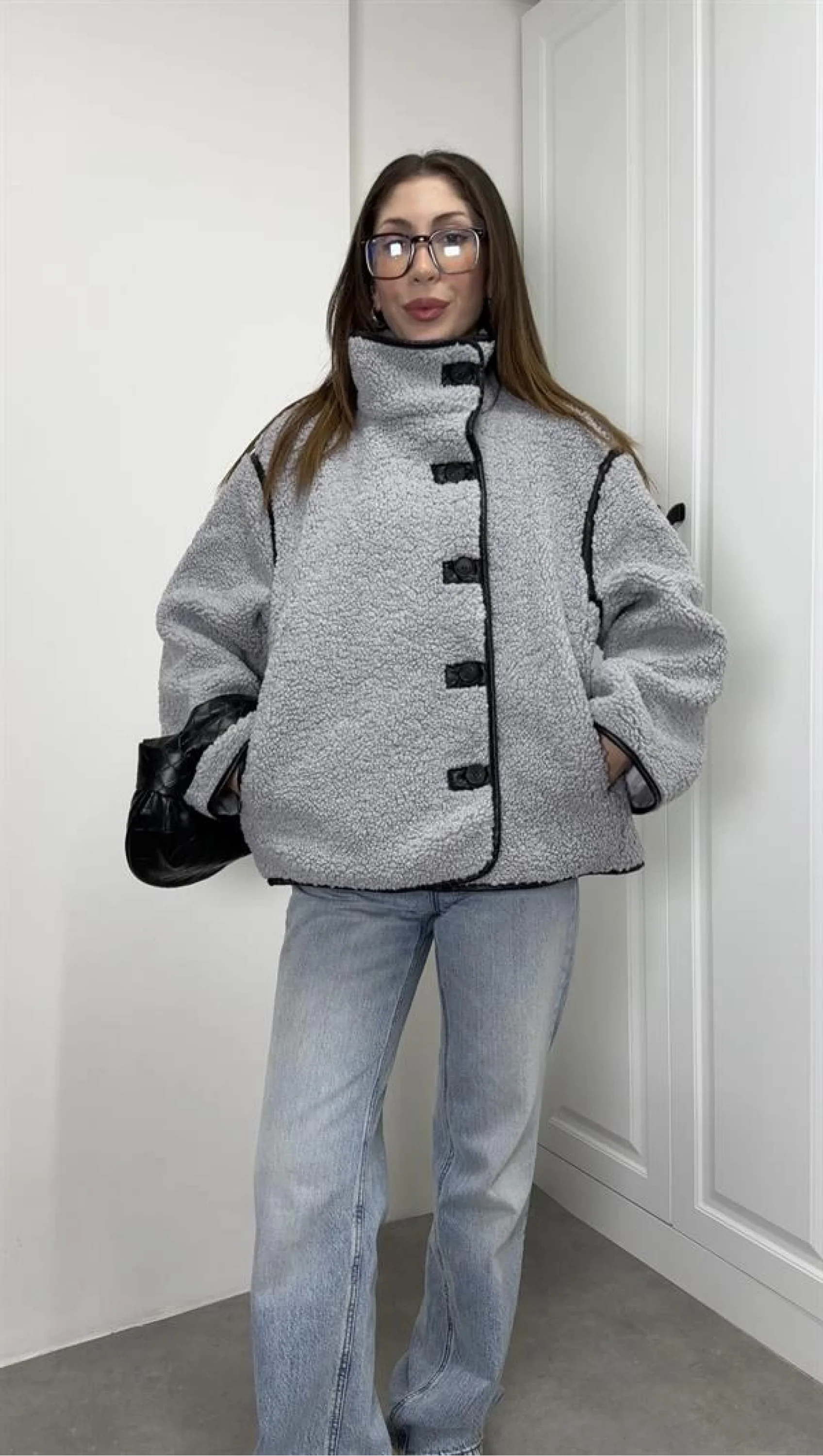 Zr Model Nova Gri Peluş Mont