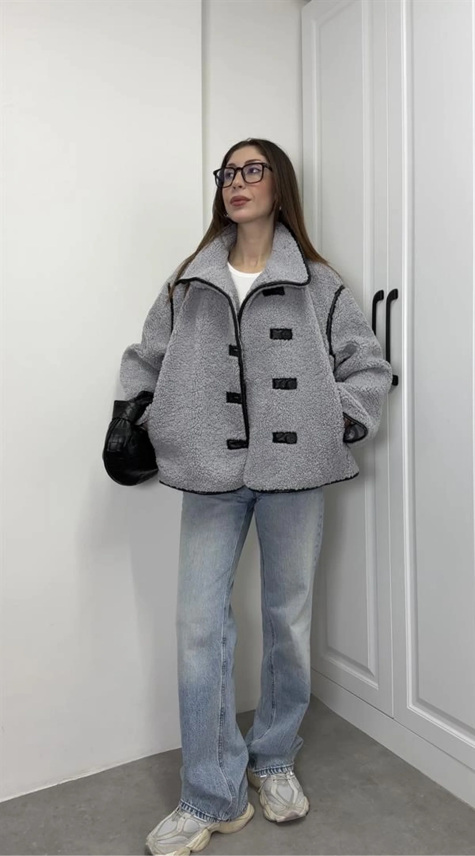 Zr Model Nova Gri Peluş Mont