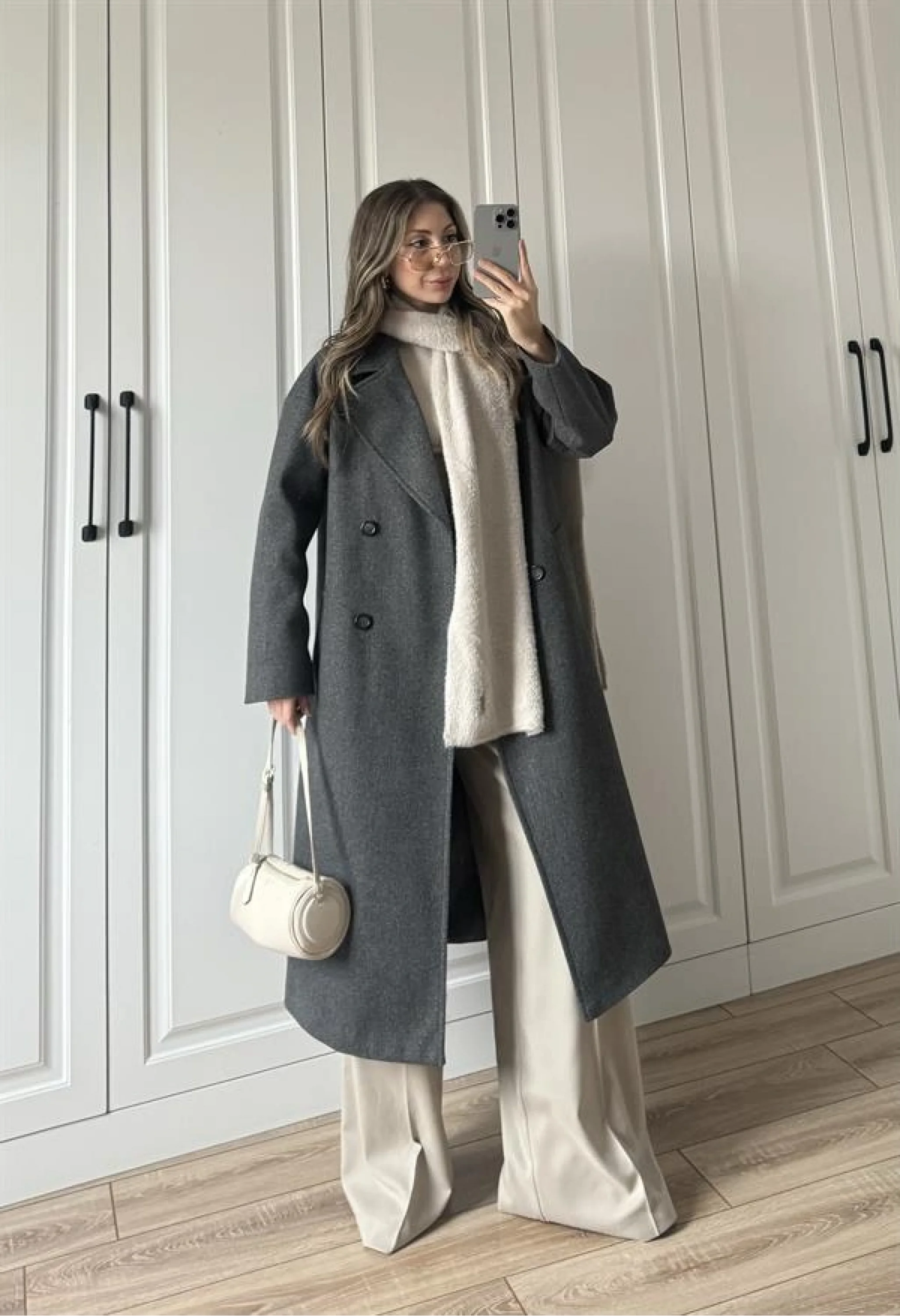 Zr Model Oversize Antrasit Kaşe Kaban