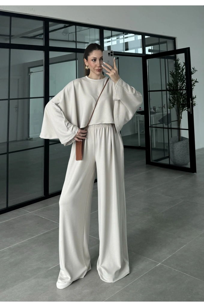 Modal Kumaş Yarasakol Oversize Taş Takım