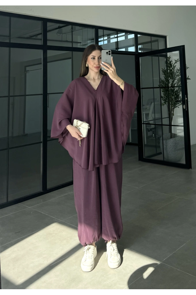 Vişne Salaş Bluz Şalvar Takım