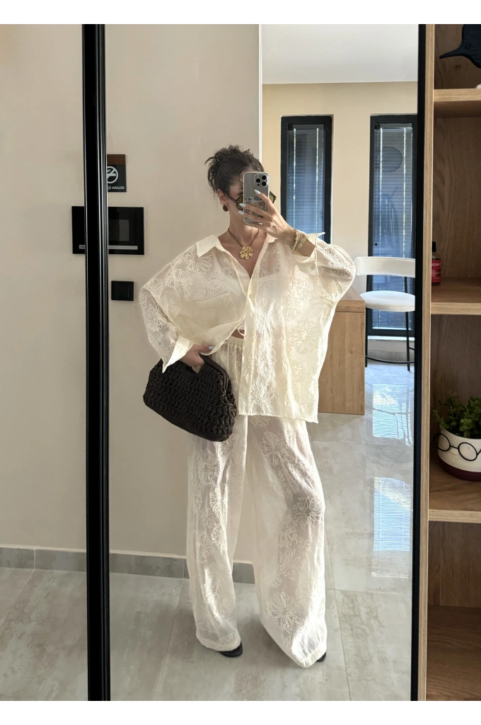 Bohem Nakışlı Oversize Takım