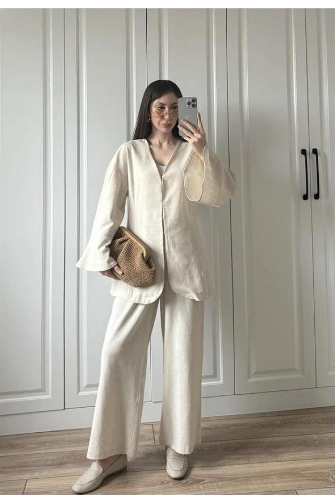 Kancalı Premium Taş Keten Takım