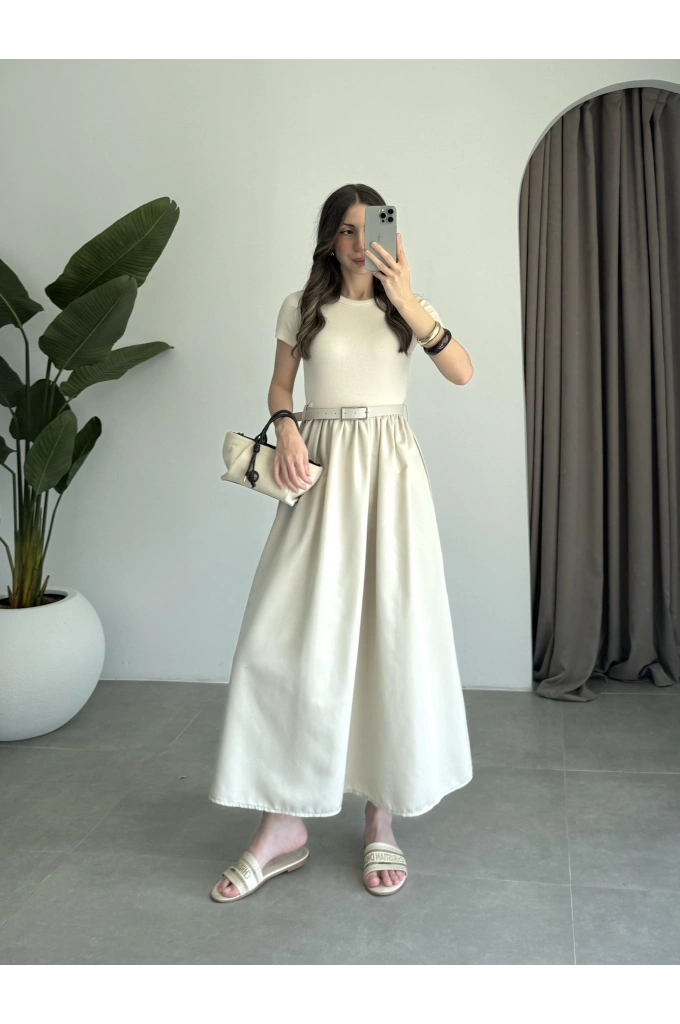 Kemerli Basic Taş Elbise