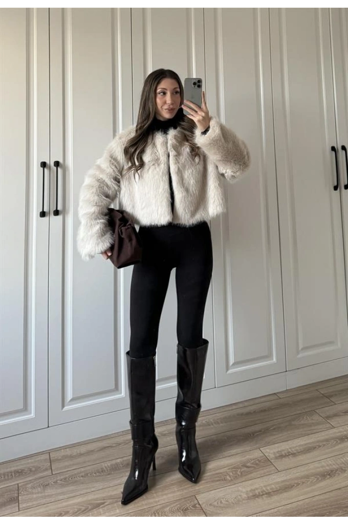 Kısa Premium Taş Astarlı Kürk