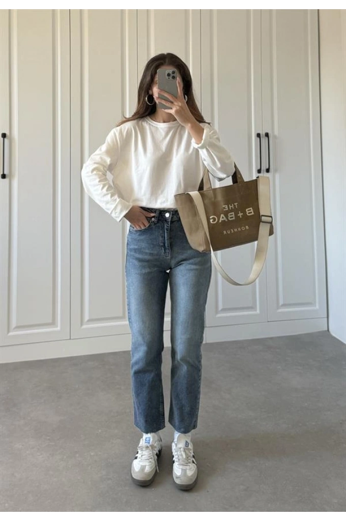 Koyu Mavi Straight Fit Jean